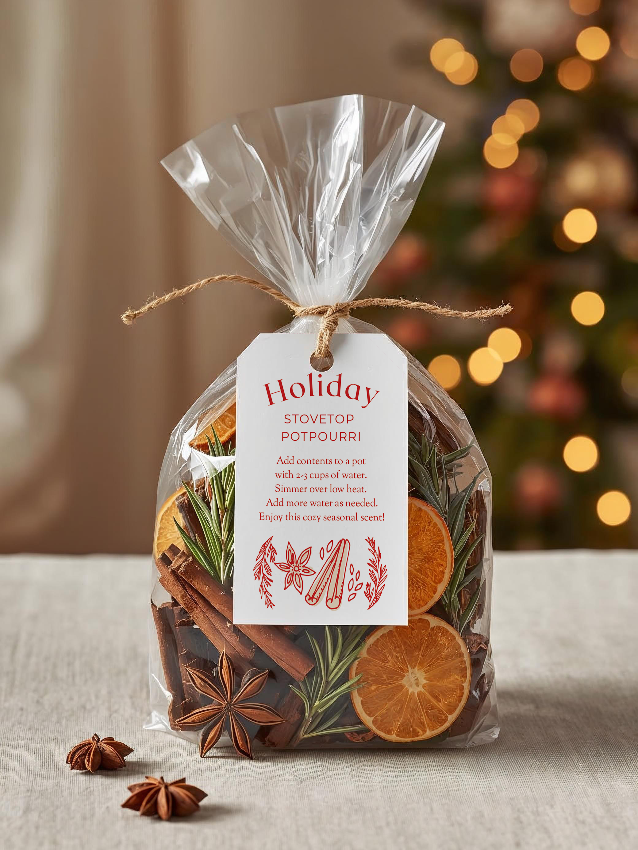 Modern Holiday Stovetop Simmer Potpourri Gift Tag