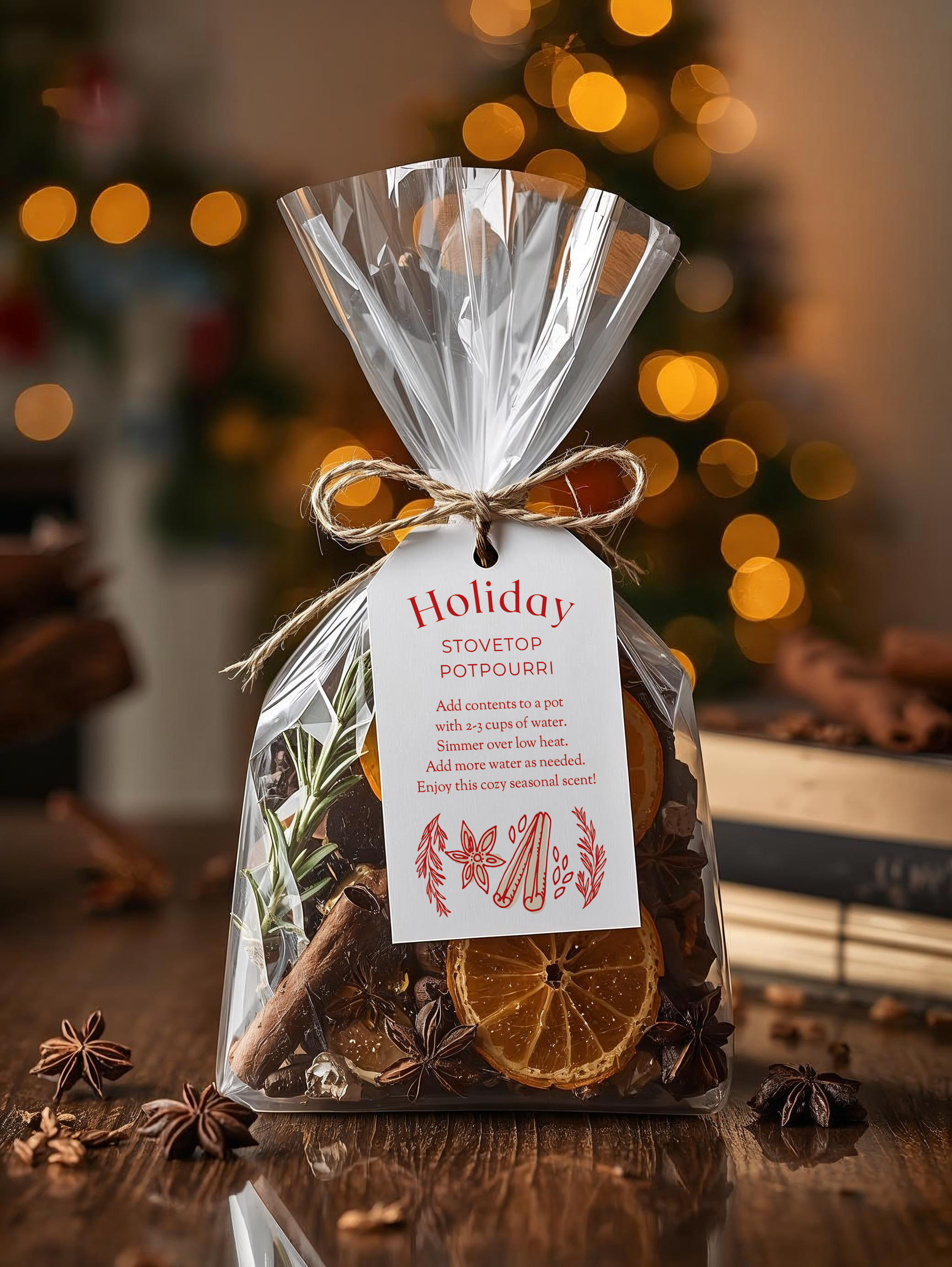 Modern Holiday Stovetop Simmer Potpourri Gift Tag