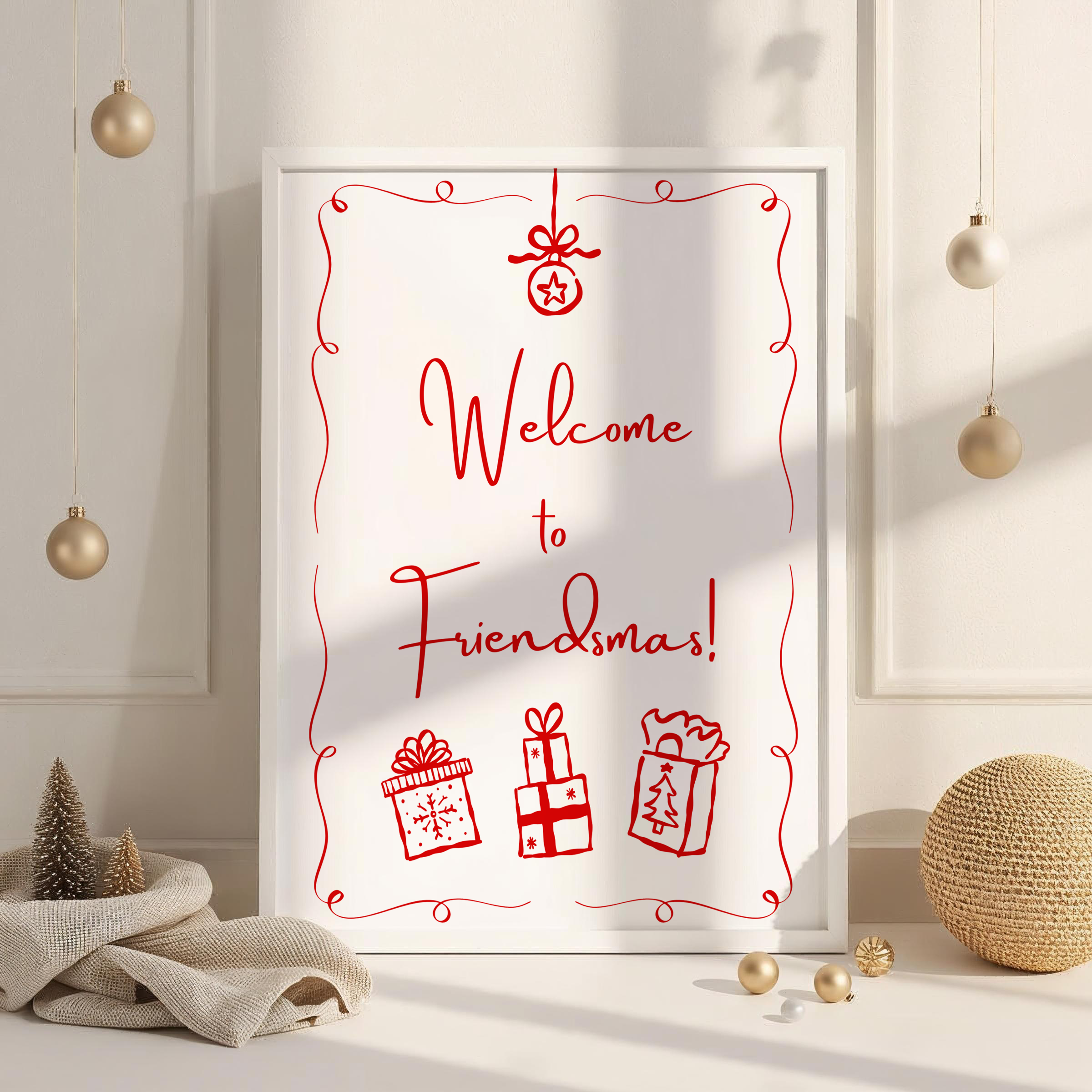 Friendmas Dinner Printable Welcome Signage