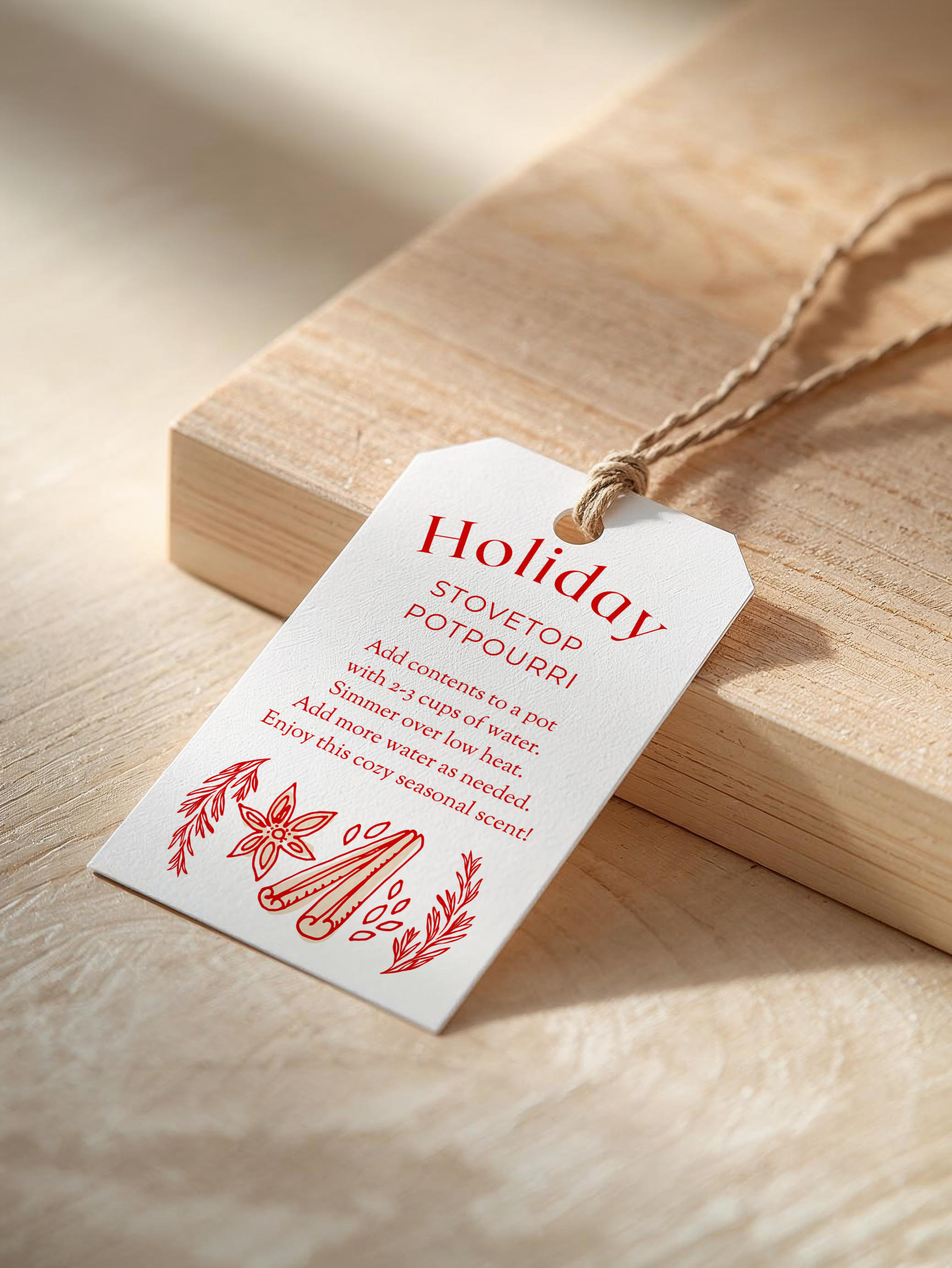 Modern Holiday Stovetop Simmer Potpourri Gift Tag