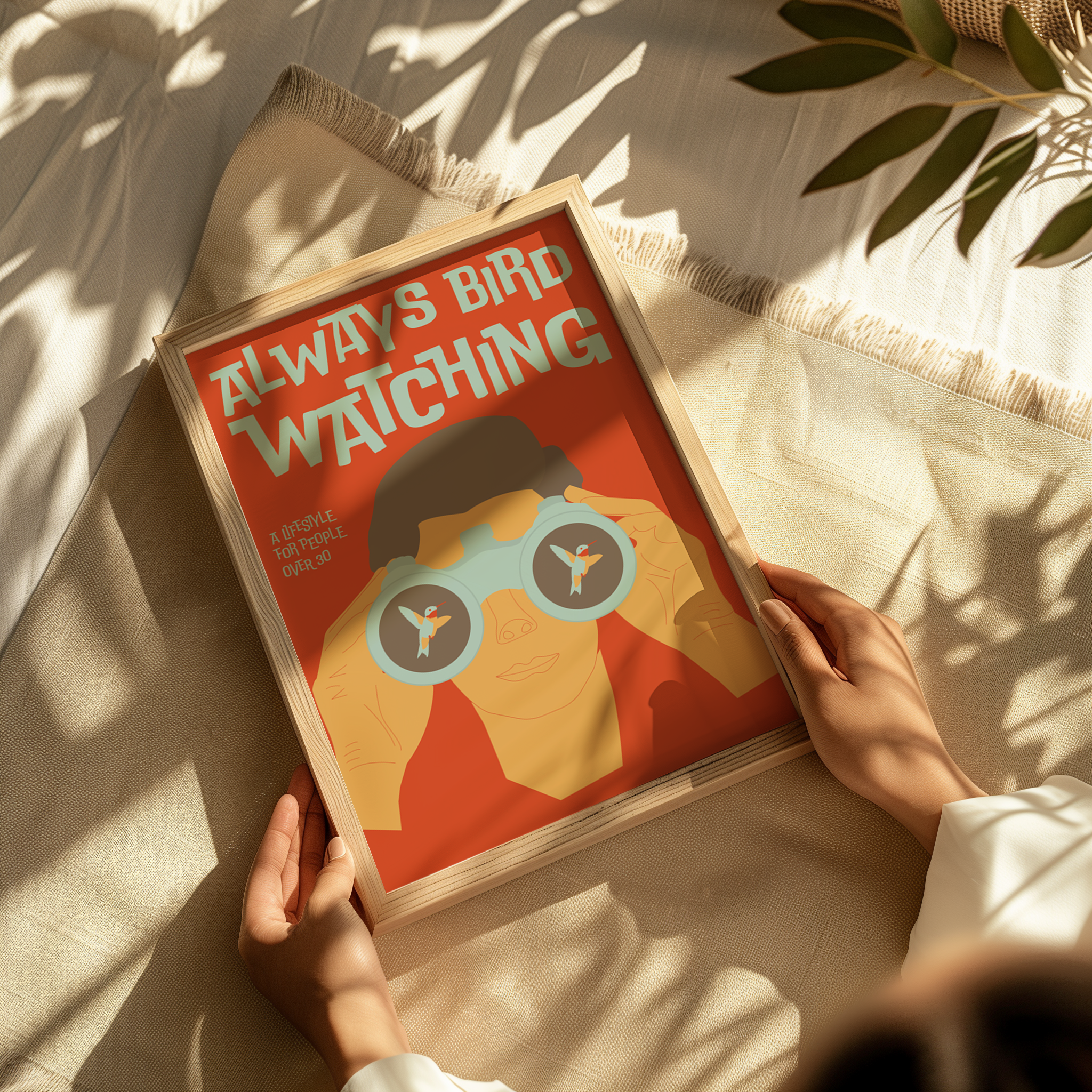 Always Bird Watching Poster in Burnt Orange