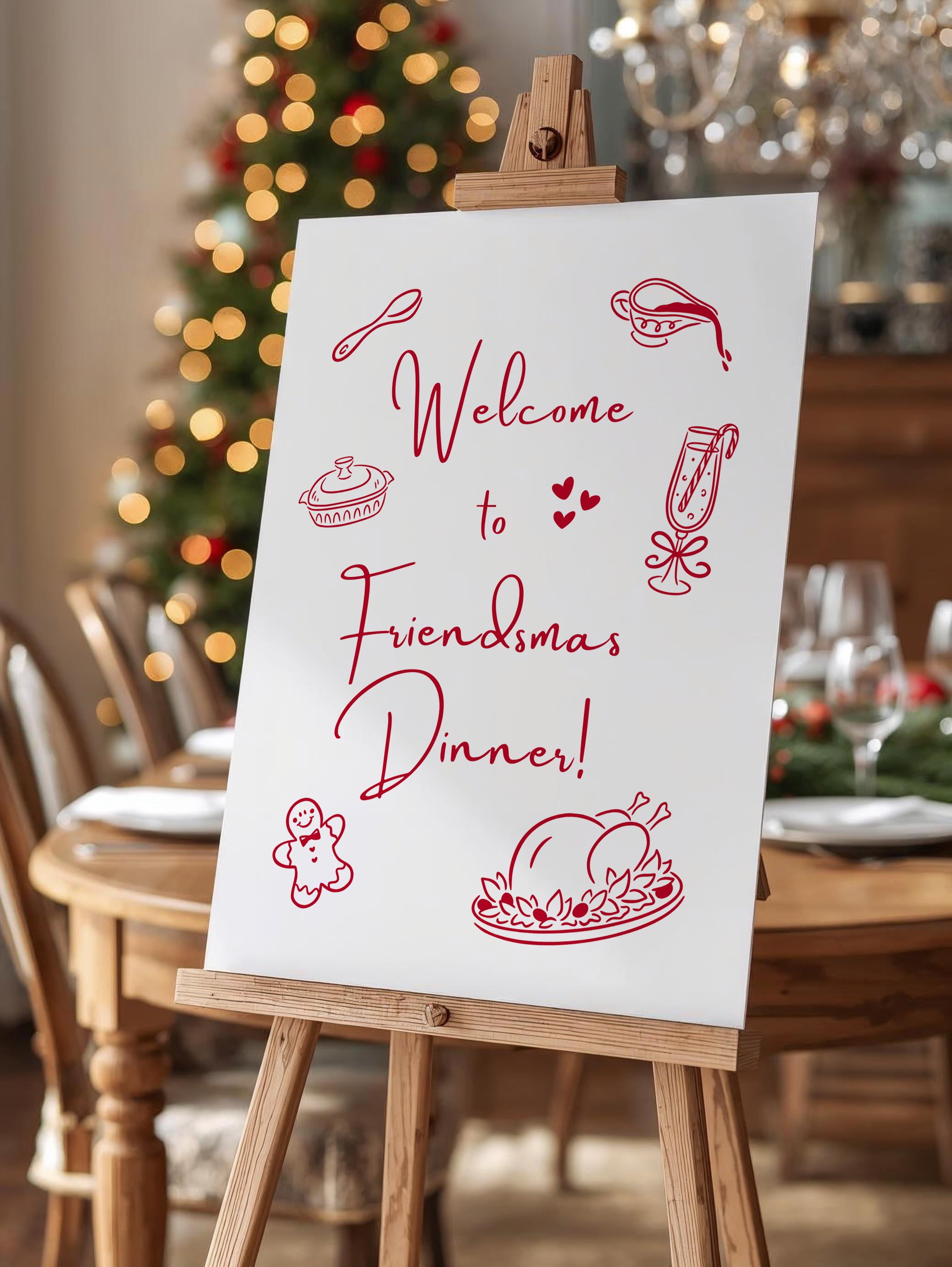 Friendsmas Dinner Printable Welcome Sign