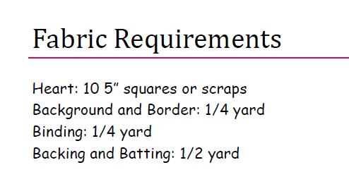 Mini Heart Quilt Pattern