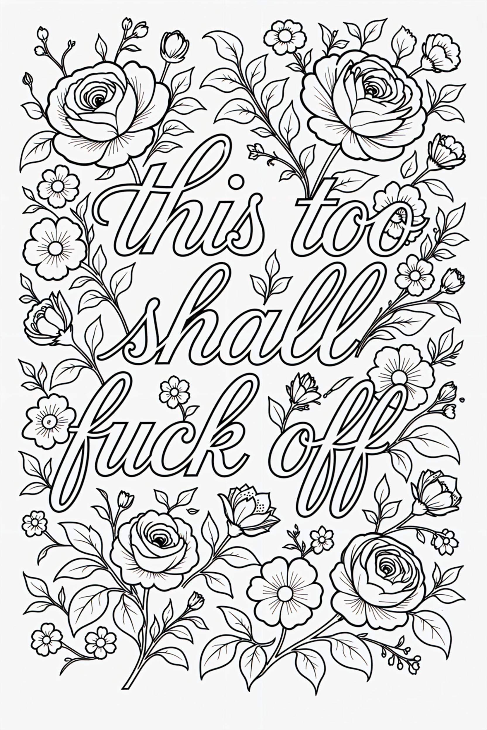 This too shall fuck off colouring page