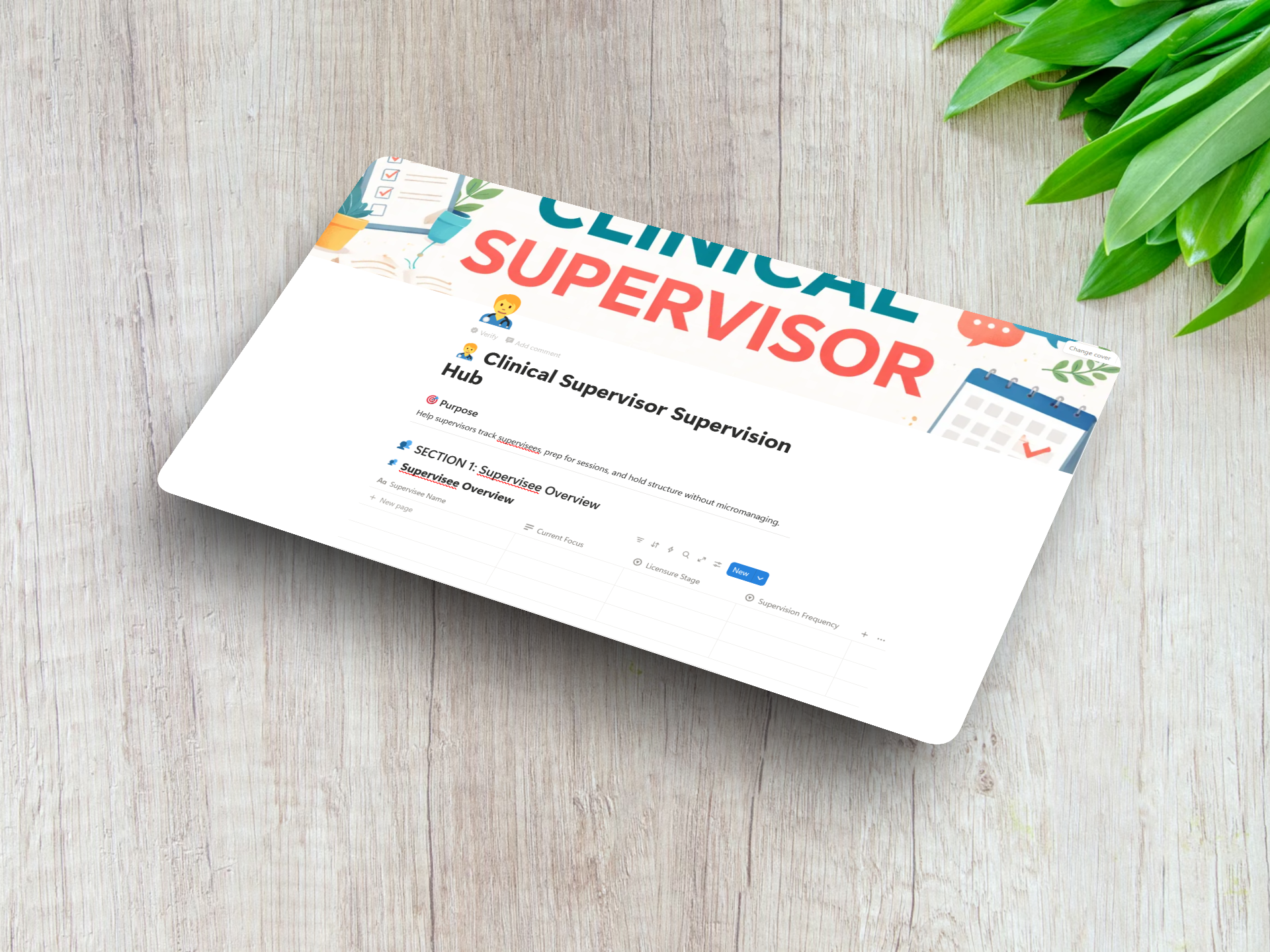 Clinical Supervisor Supervision Hub (Notion Template) 