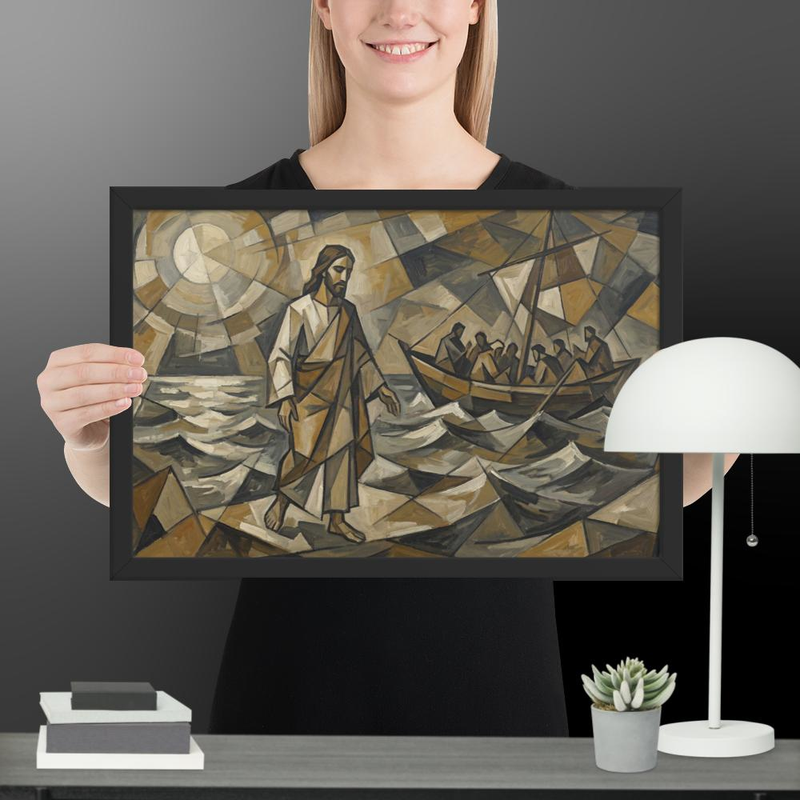 Jesus Walk On Water Geometric Art