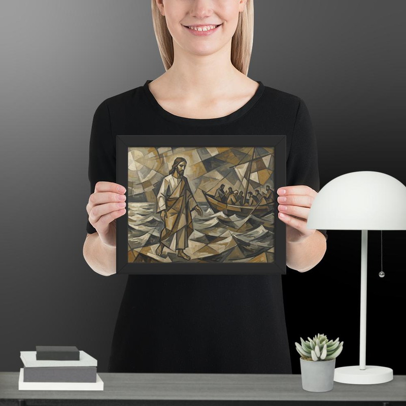 Jesus Walk On Water Geometric Art