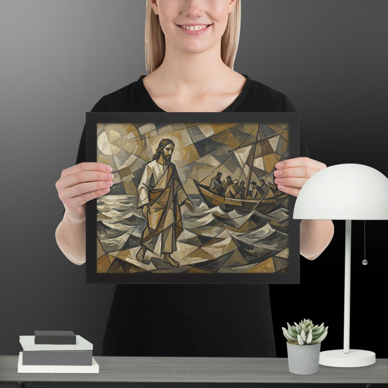 Jesus Walk On Water Geometric Art