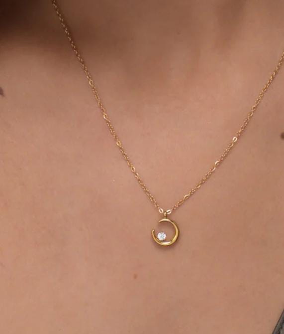 Gold Crescent Moon Necklace