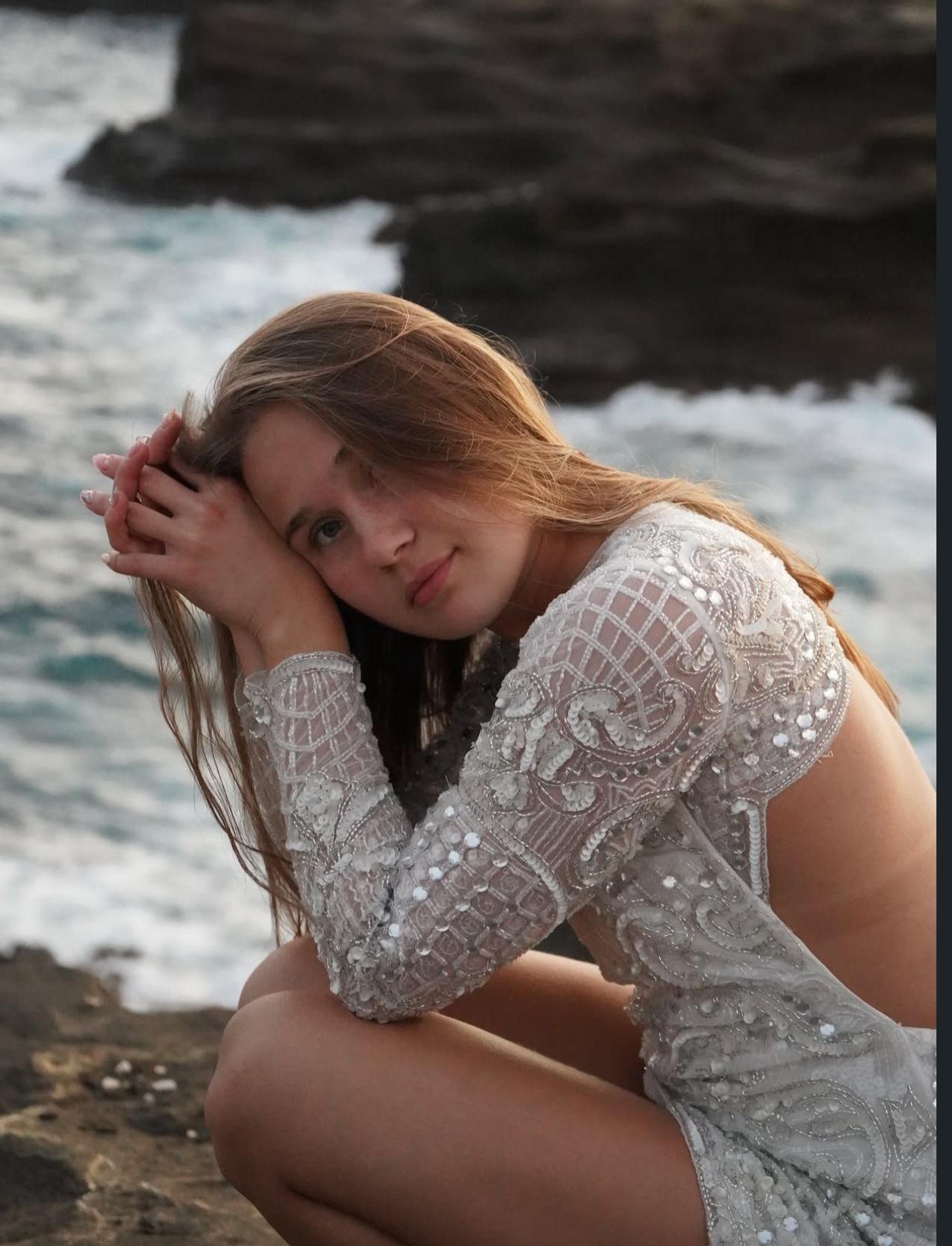 Backless Sequin Lace Dress