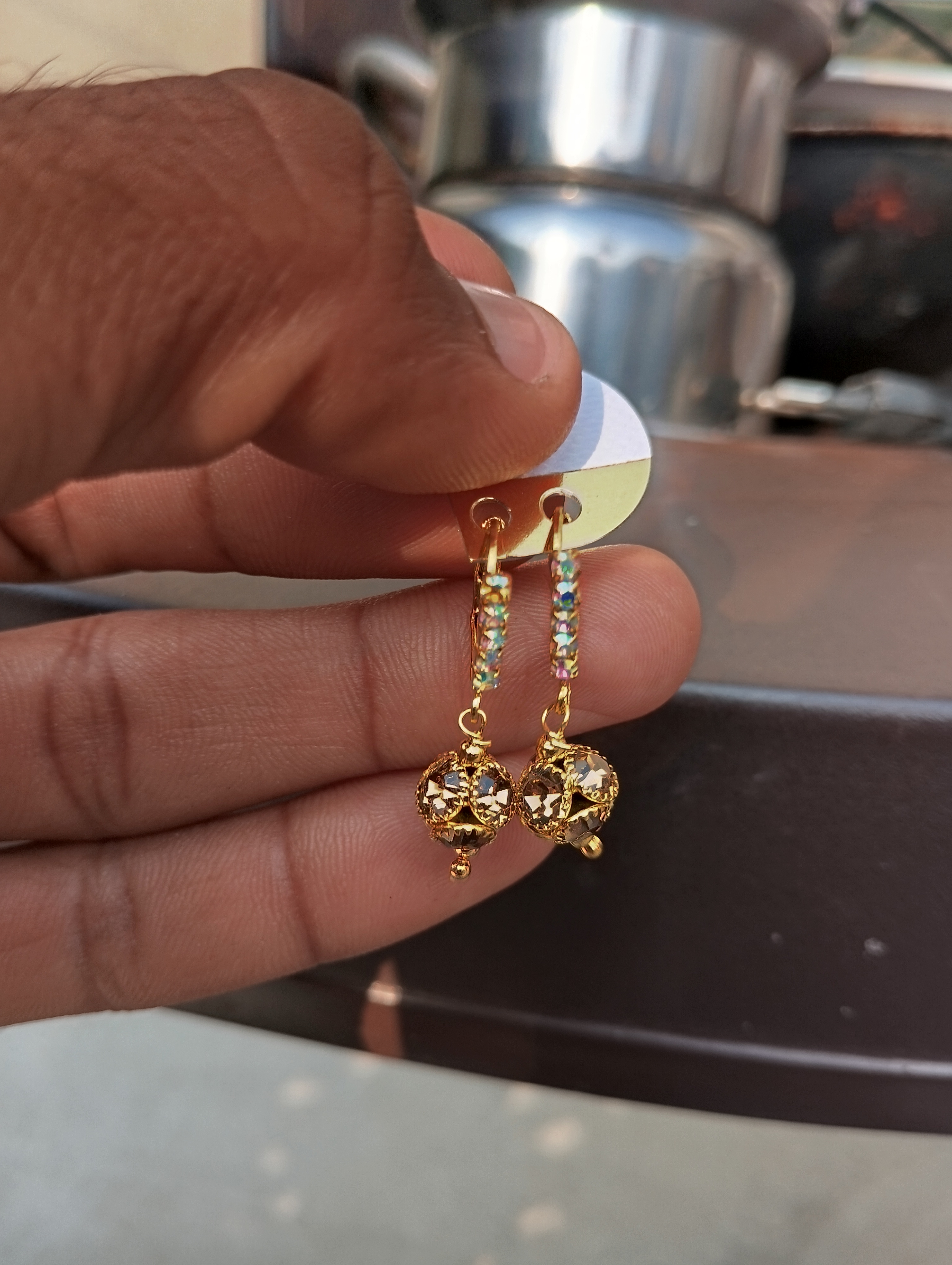 Gold-Plated Jhumka Earrings