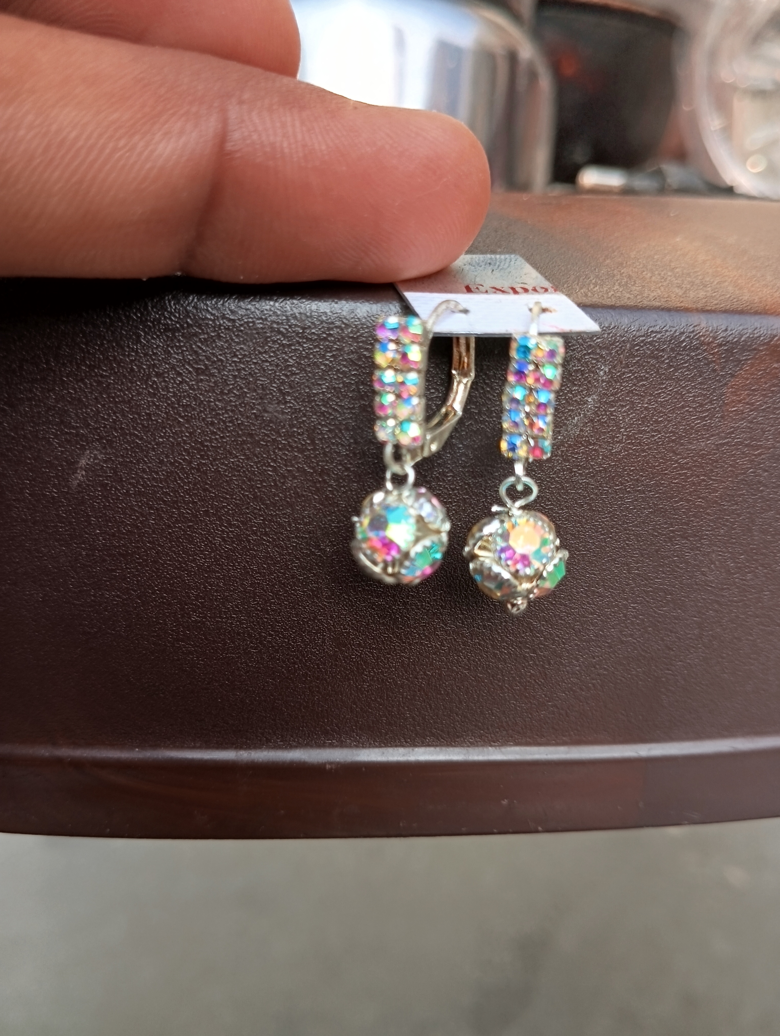 Colorful crystal drop earrings