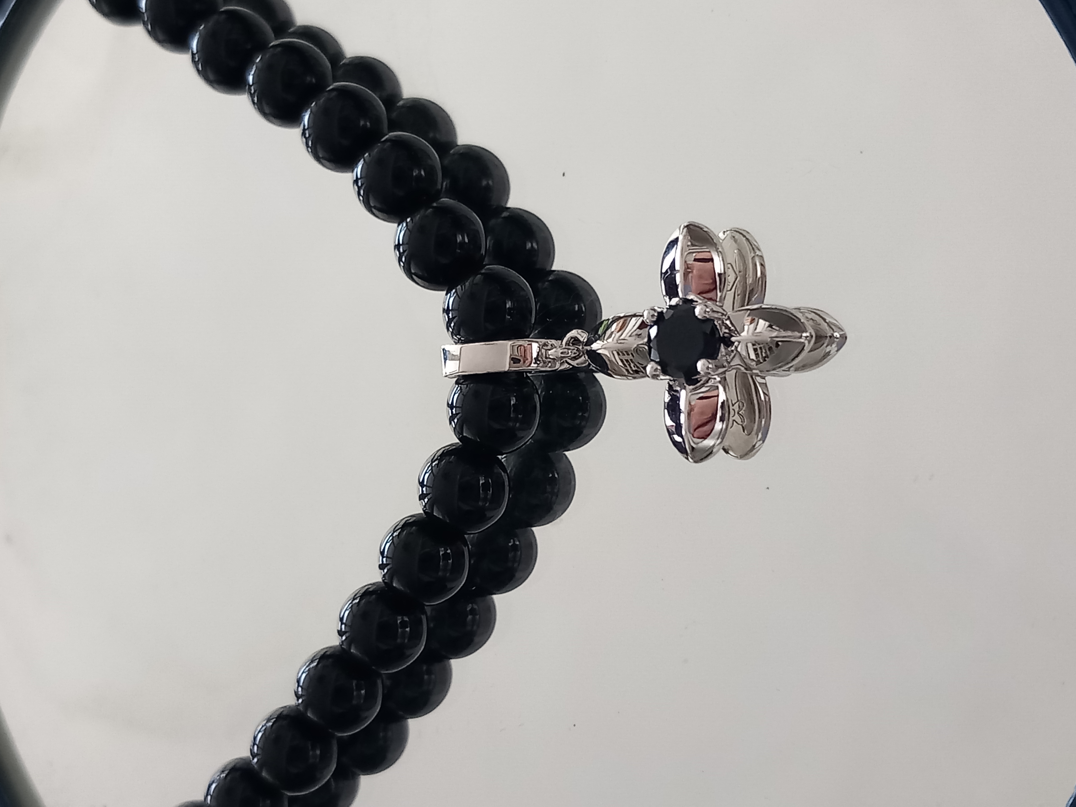 Collar de perlas "Lilas noir"