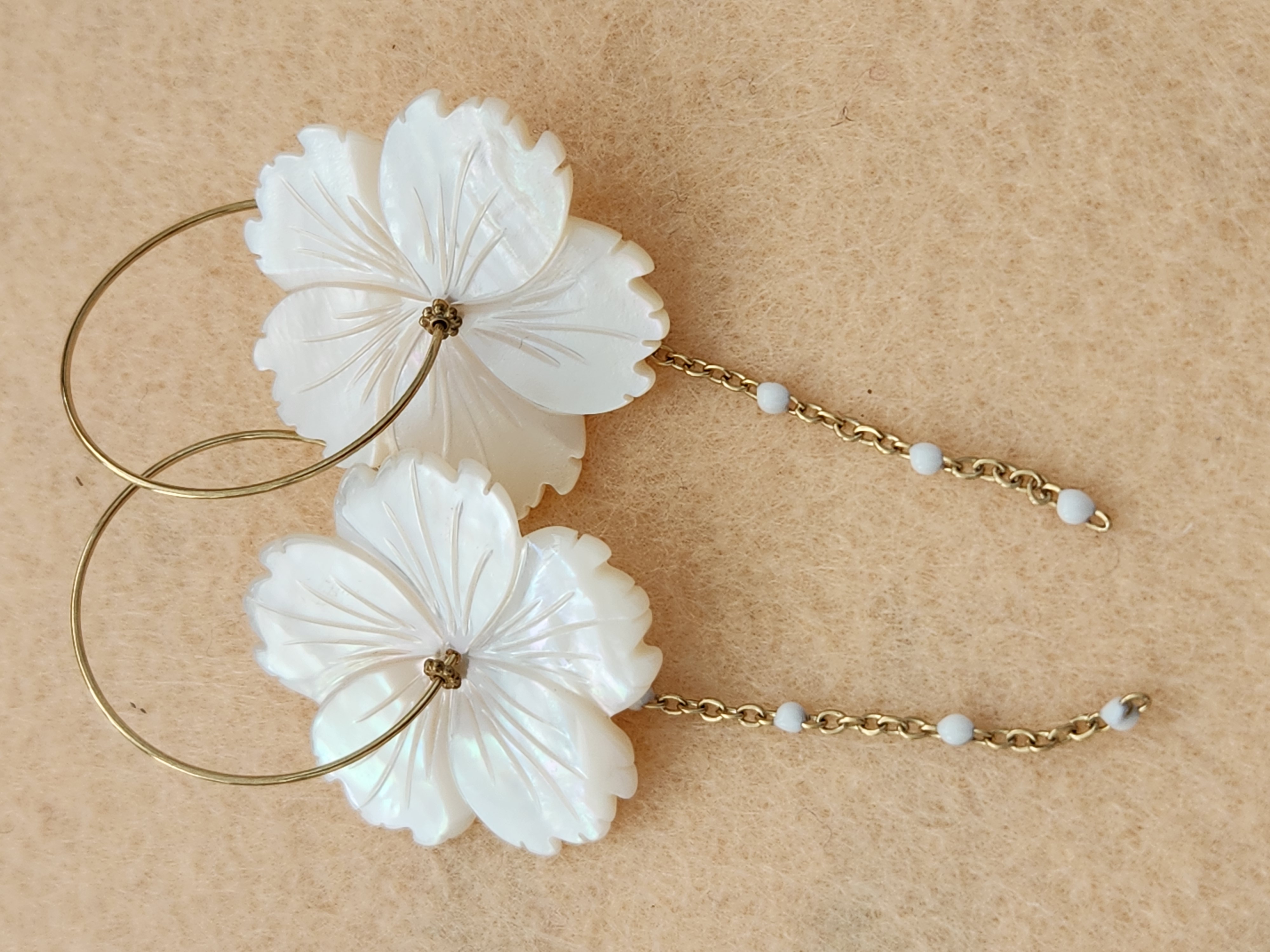 Pendientes Flor Nácar