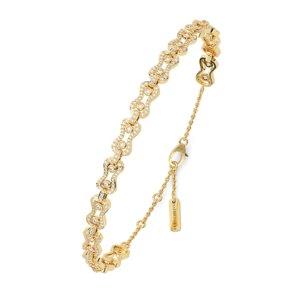 Pulsera de plata dorado con circonio