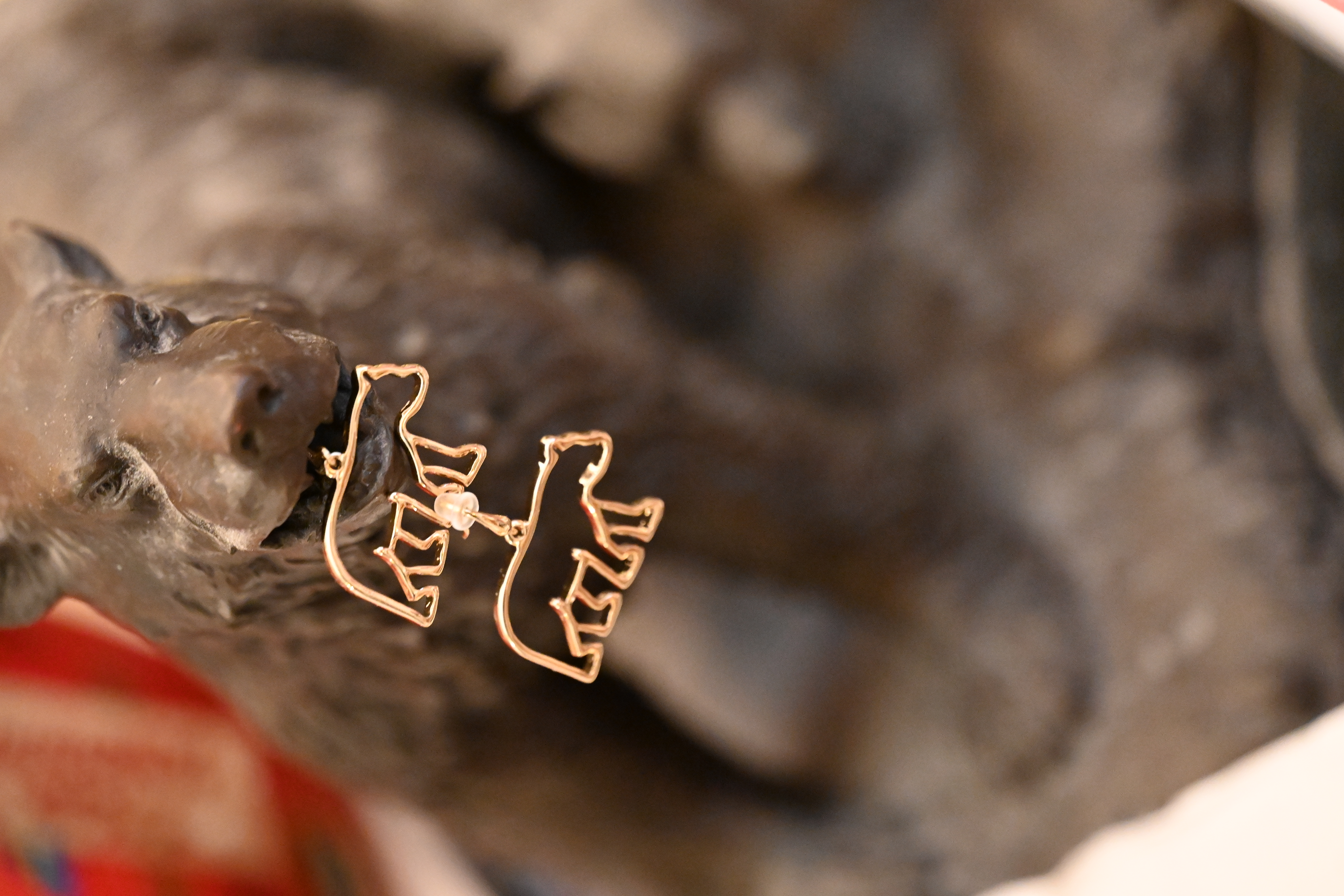Minimalist Bear Dangle Earrings