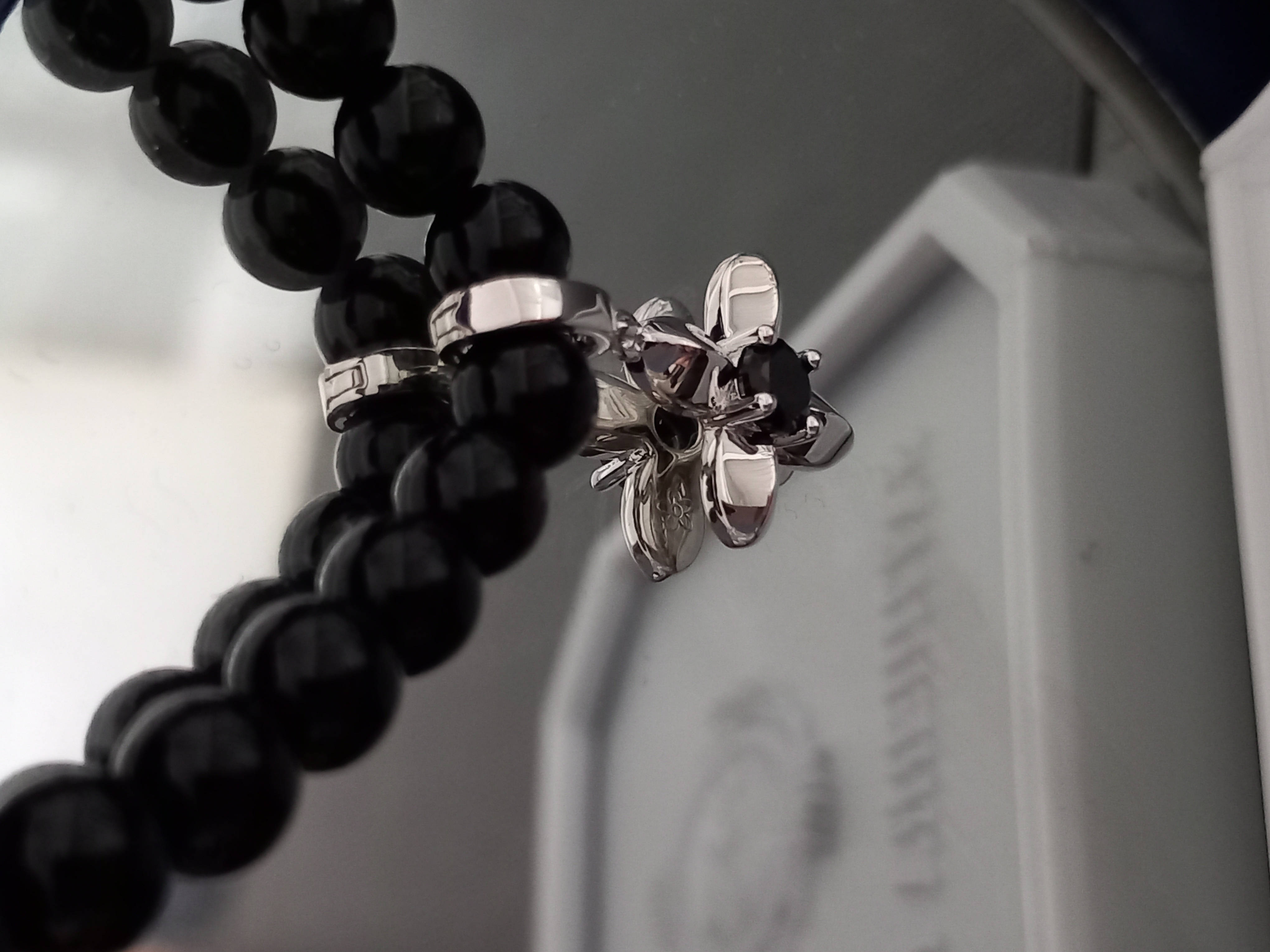 Collar de perlas "Lilas noir"