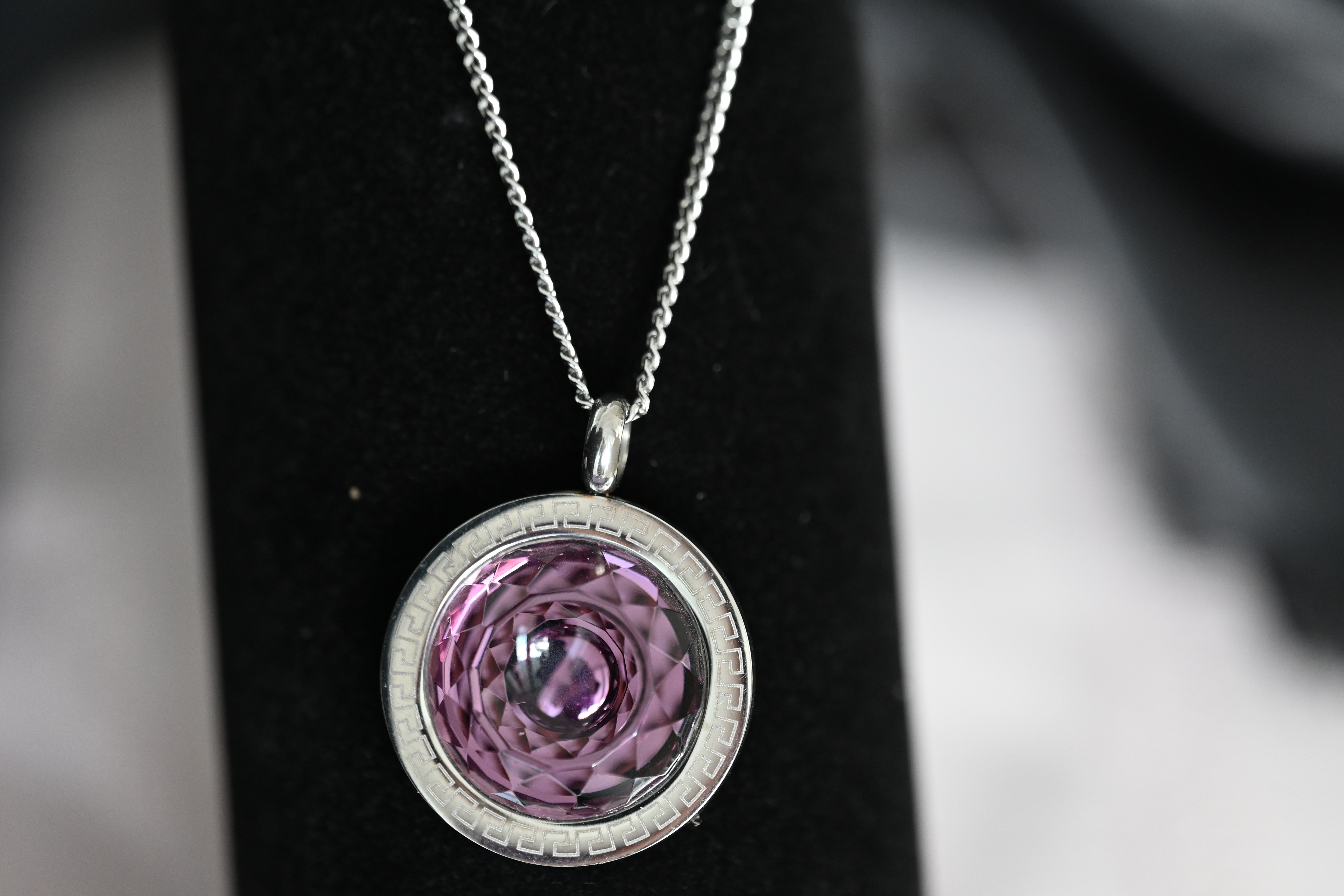 geometric pendant and chain