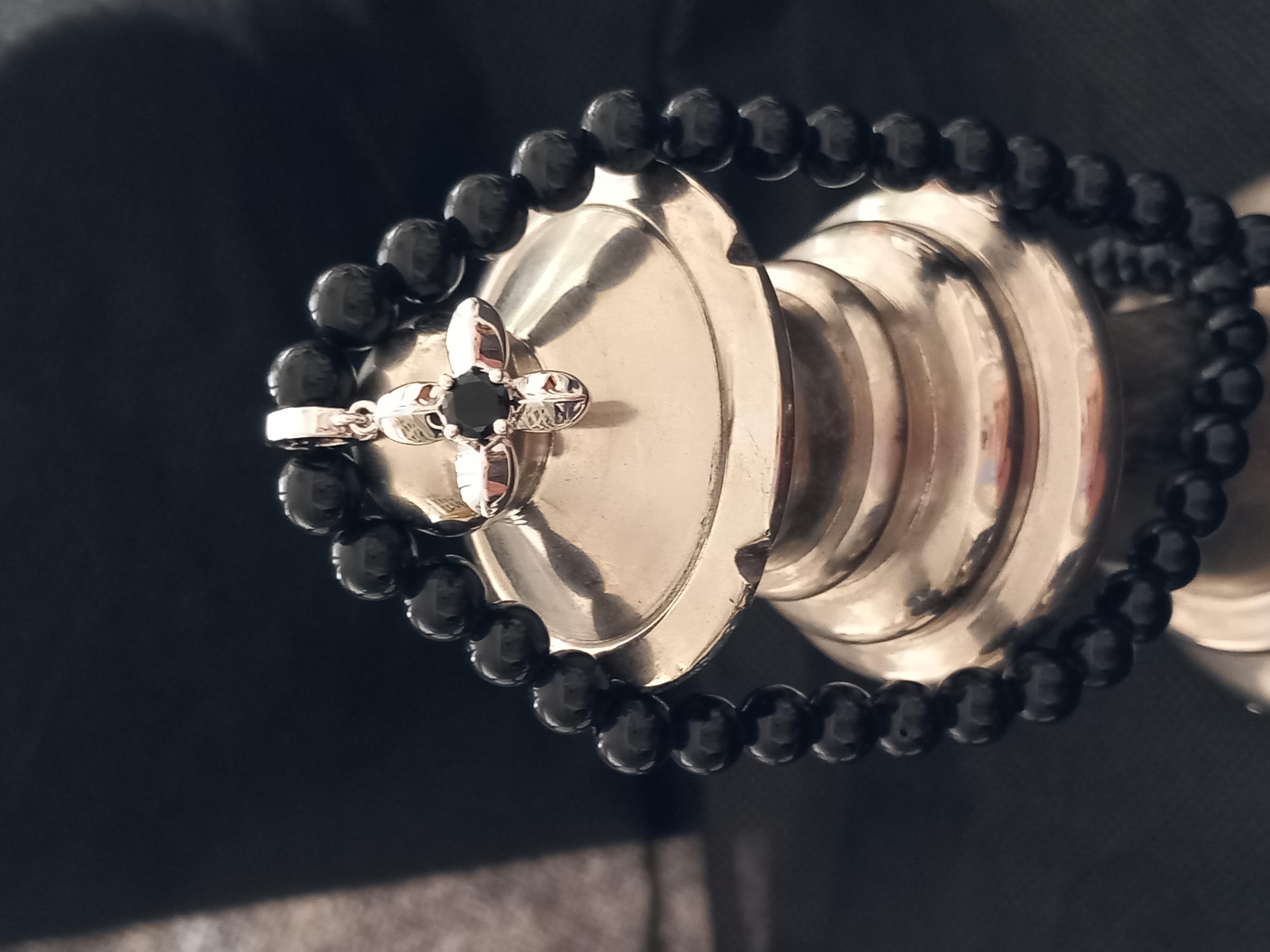 Collar de perlas "Lilas noir"