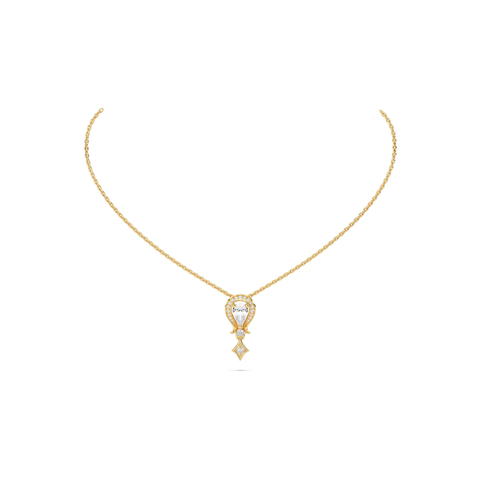 Collar plata dorado y circonio