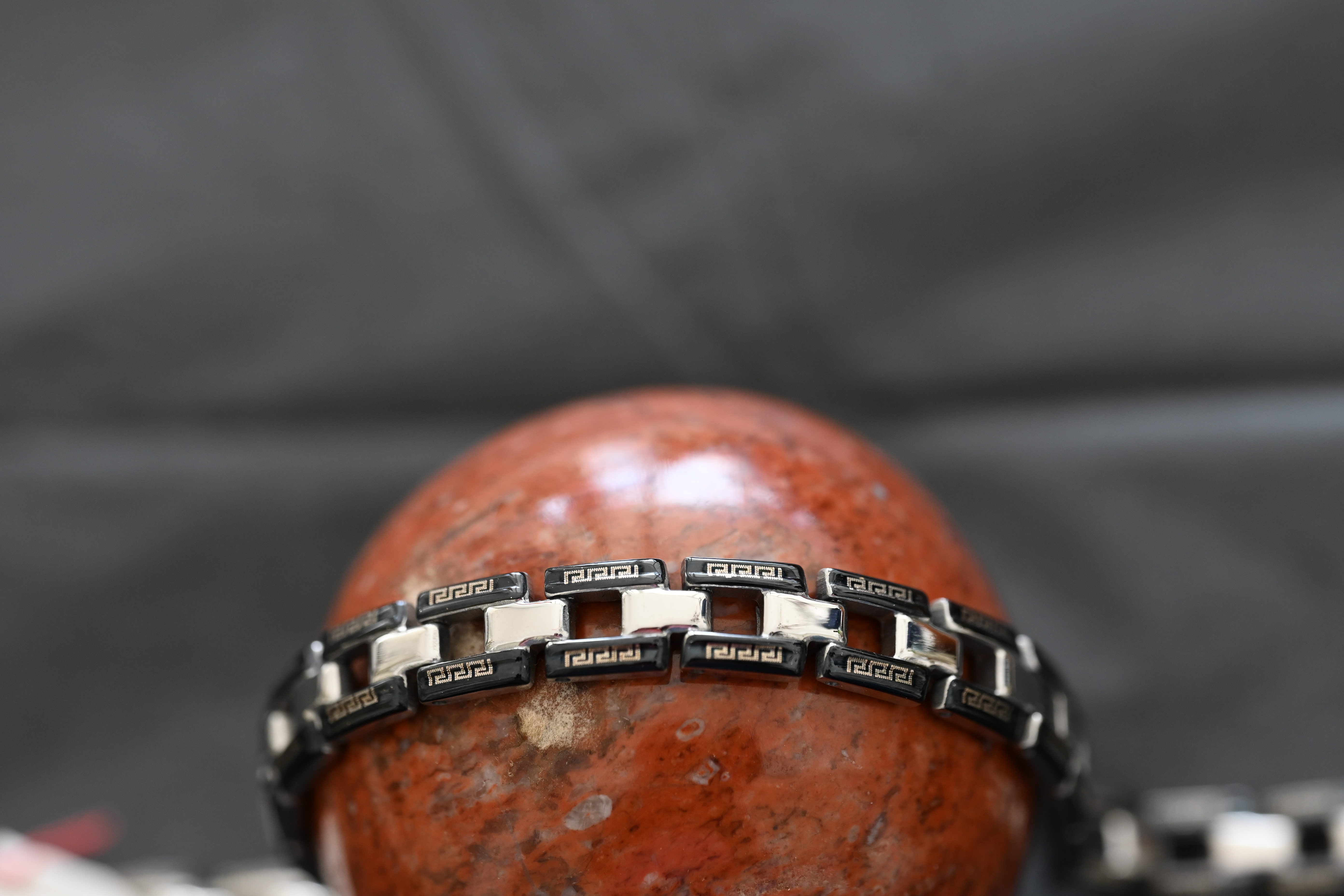 Stainless Steel Bracelet with Engraved Details