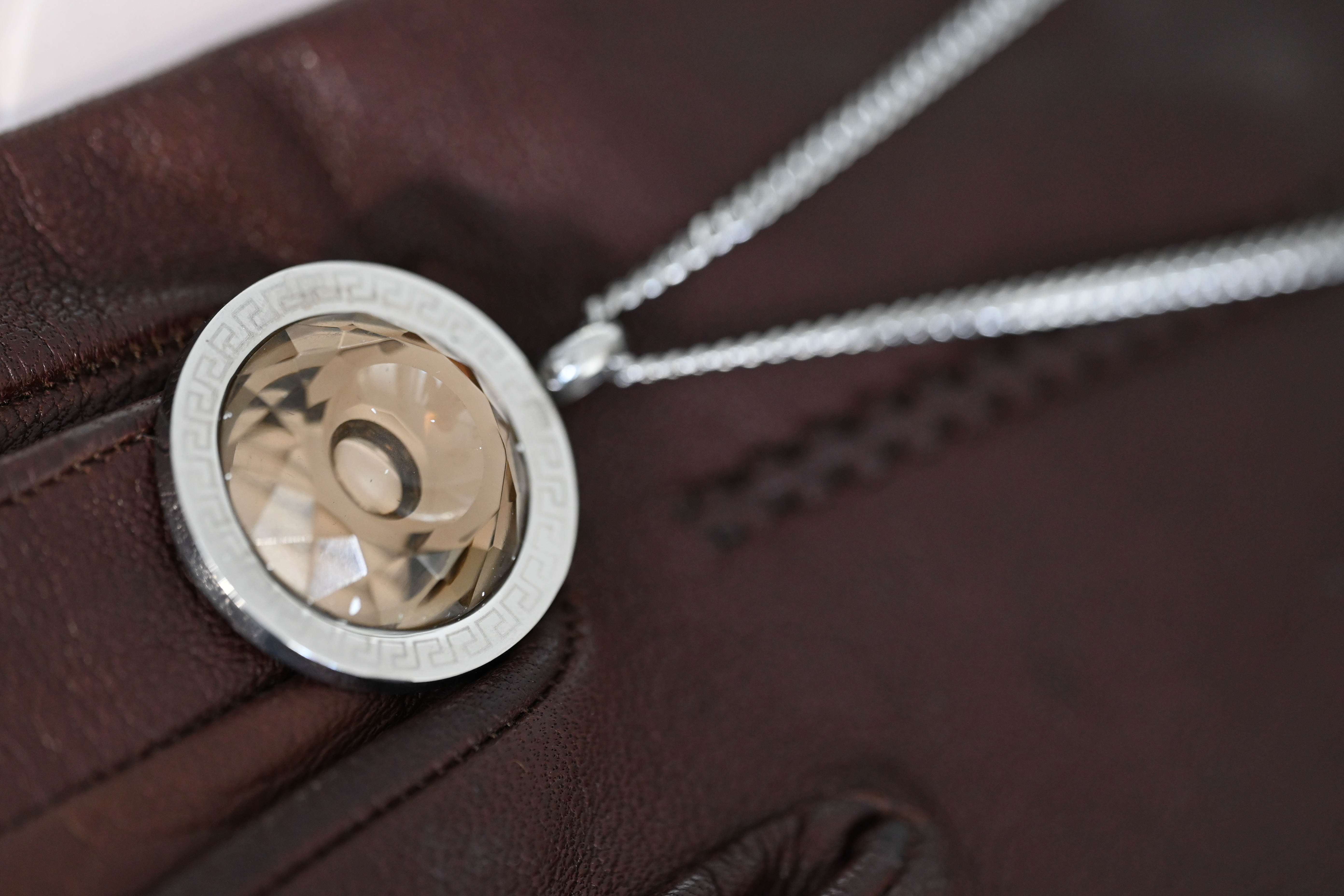 geometric pendant and chain