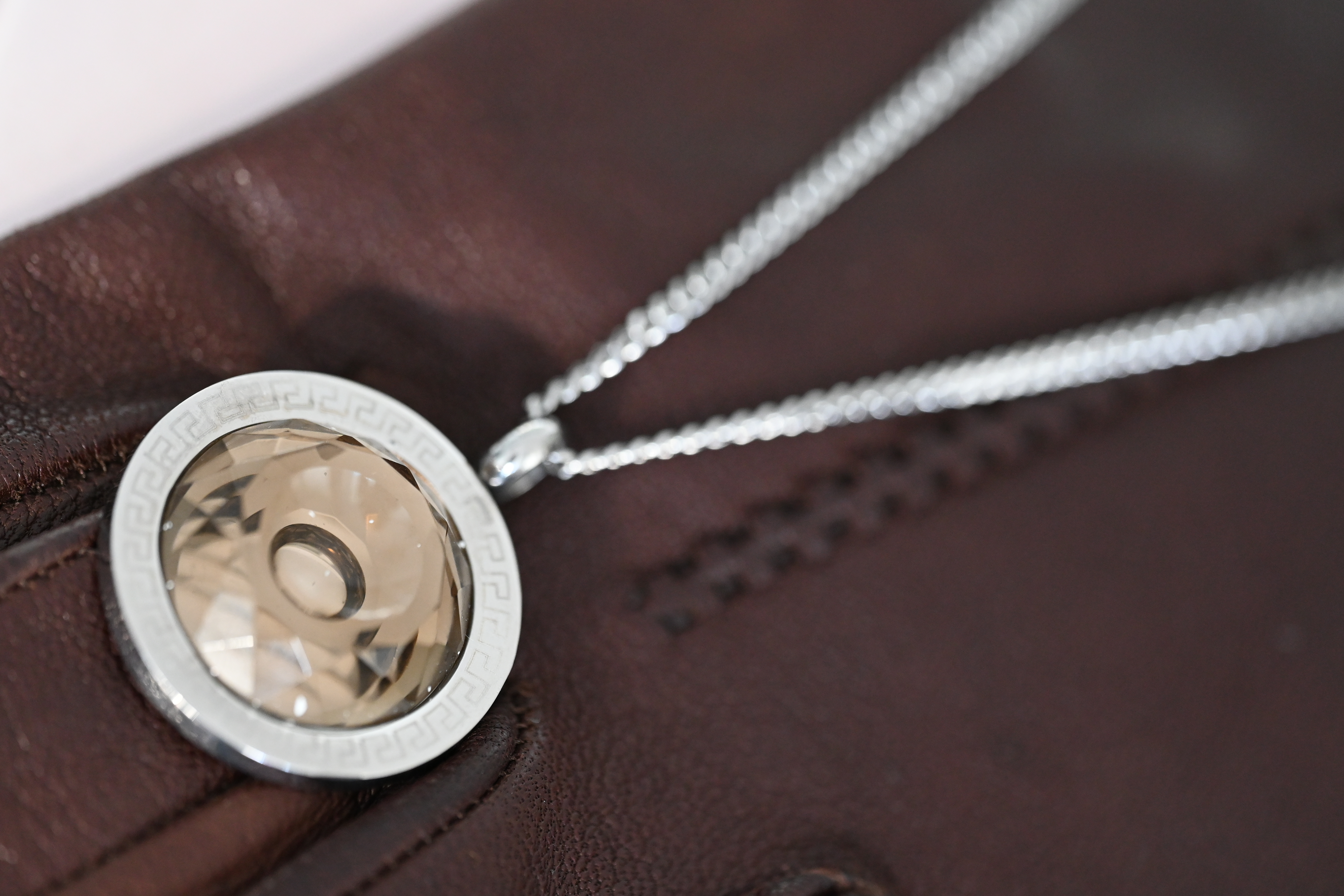 geometric pendant and chain