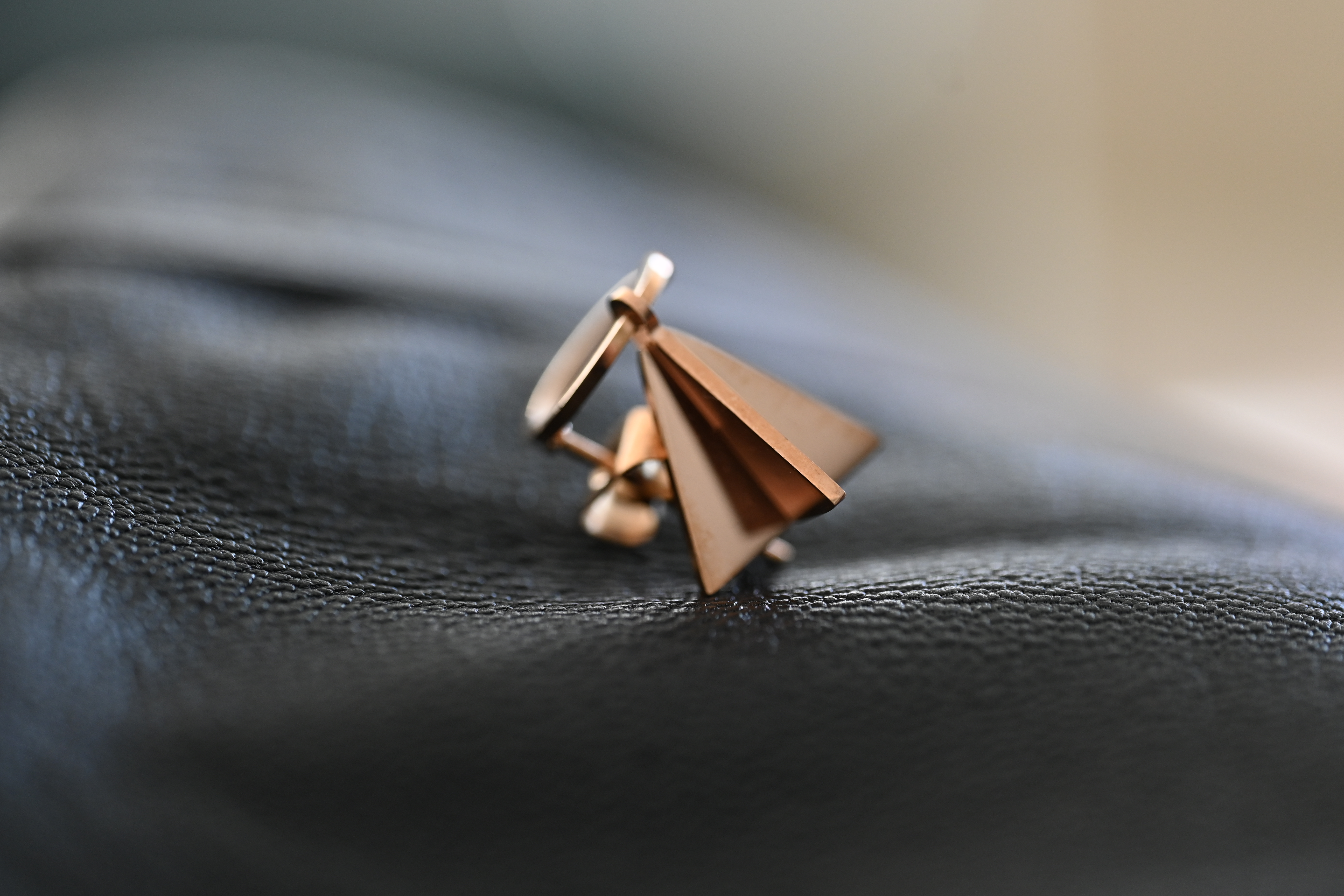 Rose toned geometric earrings