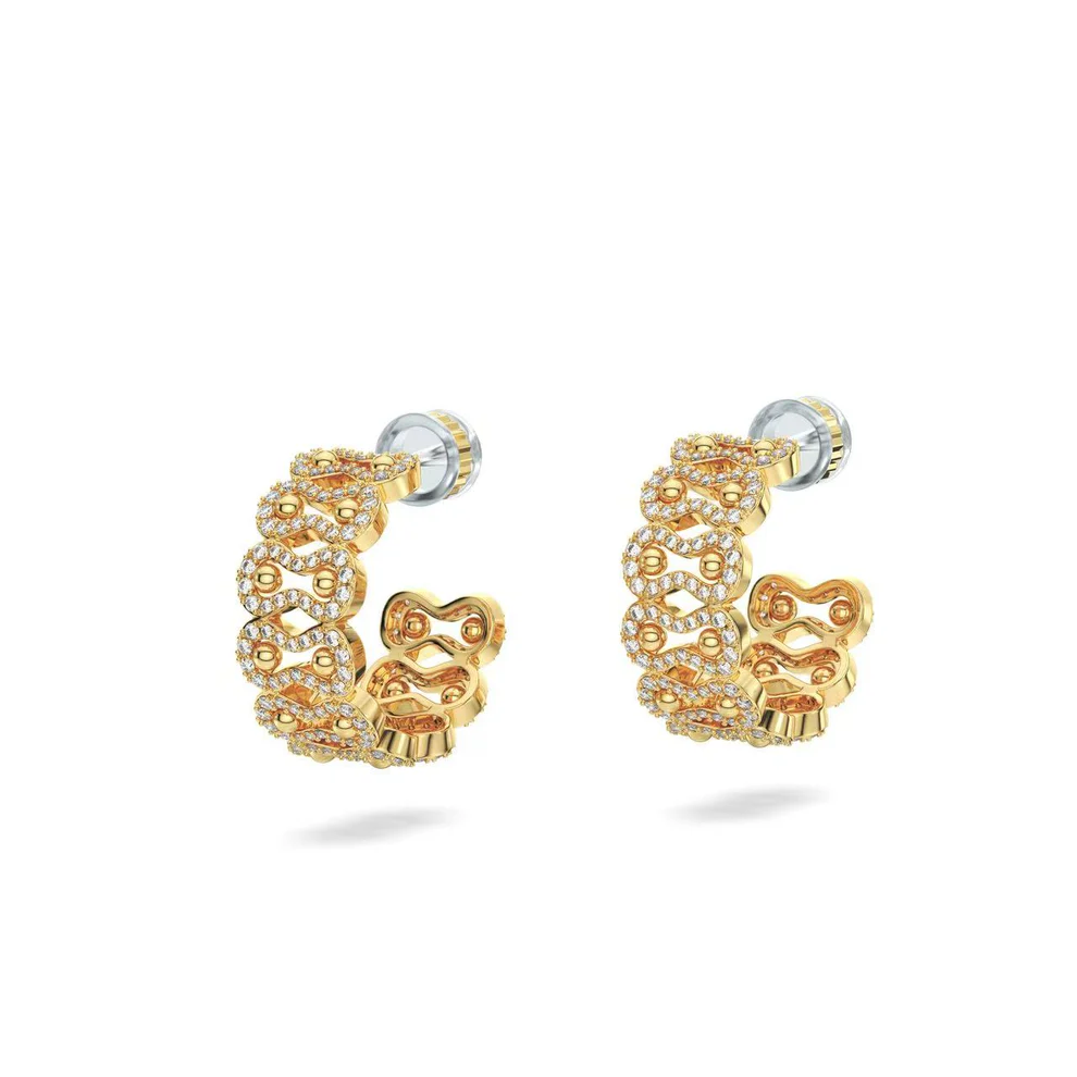 Pendientes de plata dorado con oro amarillo y circonio