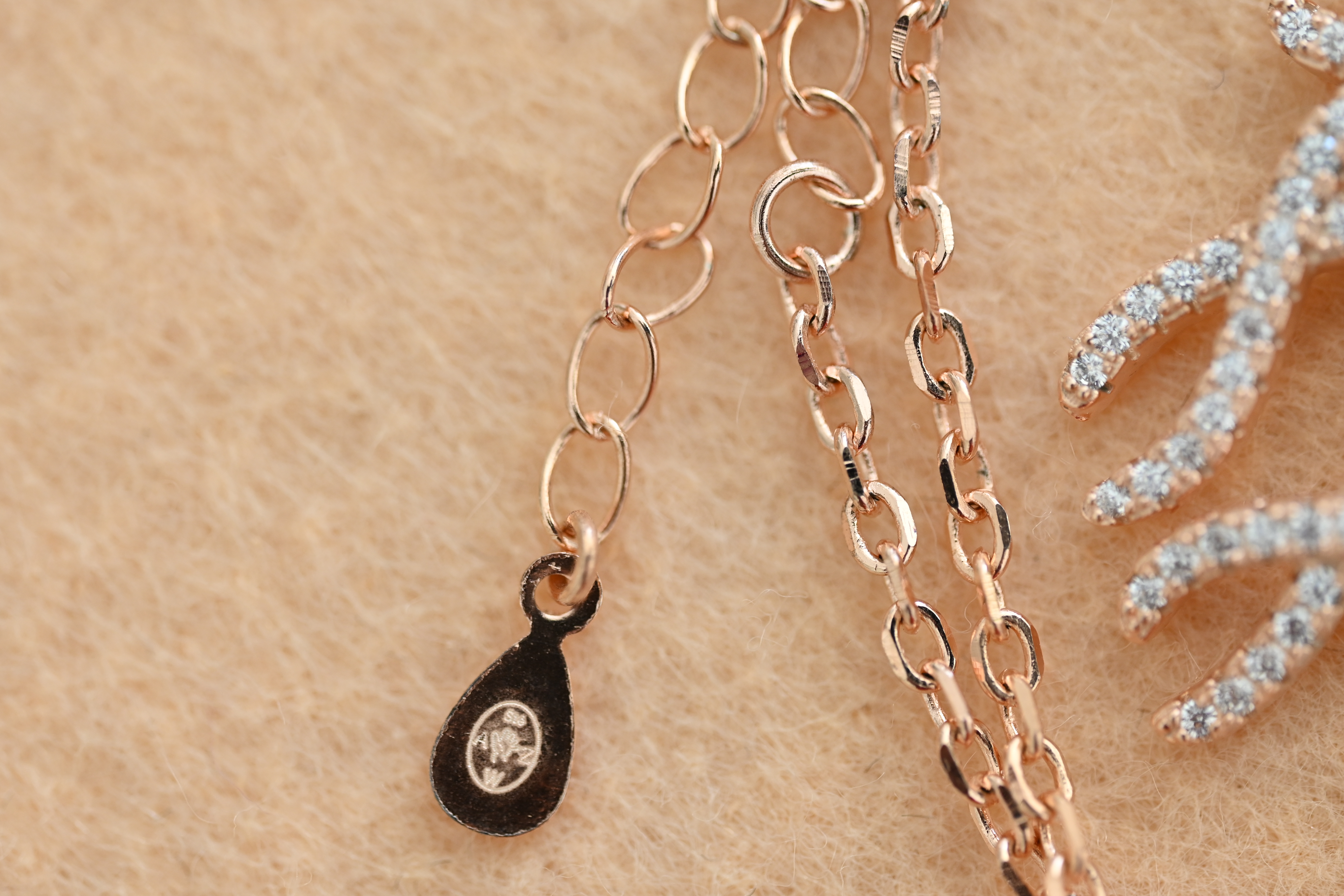 Coral-Inspired Pavé Necklace – Rose Silver & Rhodium Finish