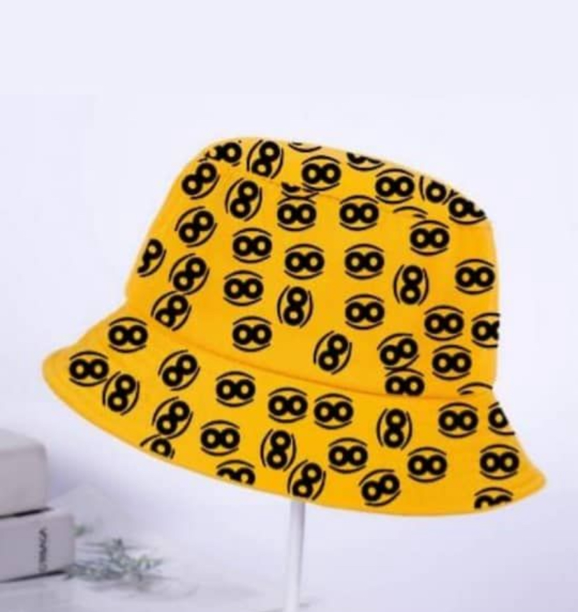WOO Yellow Bucket Hat with Unique Pattern