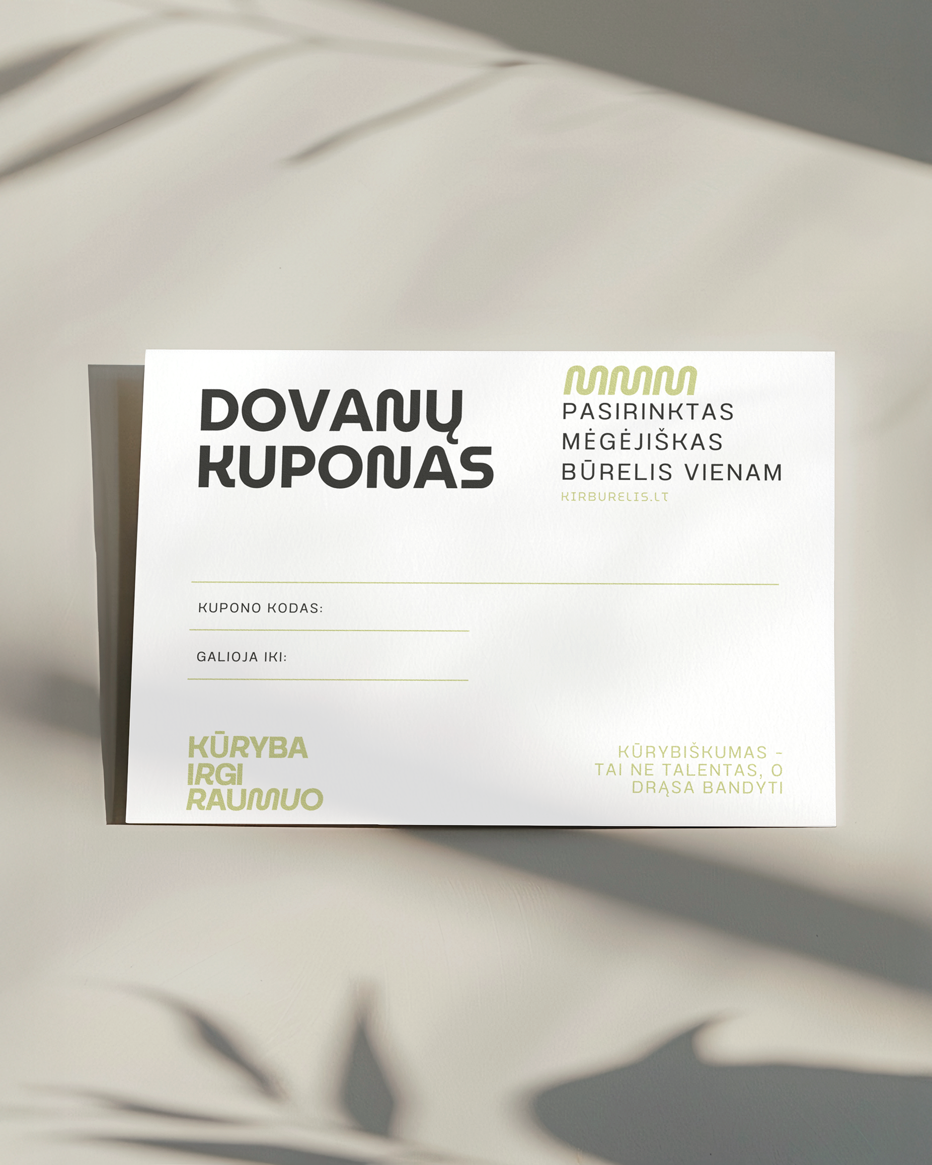 KIR būrelio dovanų kuponas