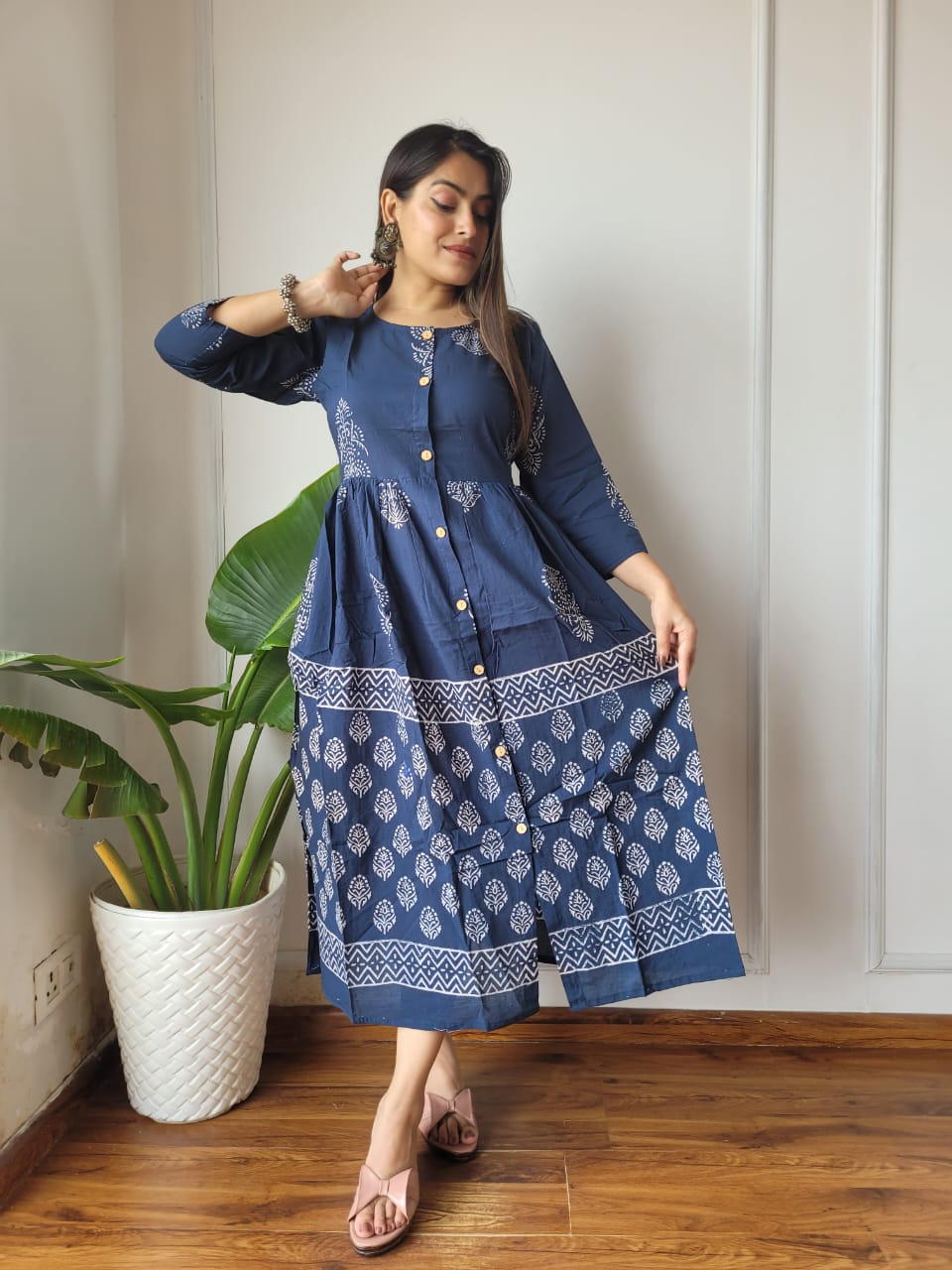 Exclusive Bagru Printed One Piece Dress