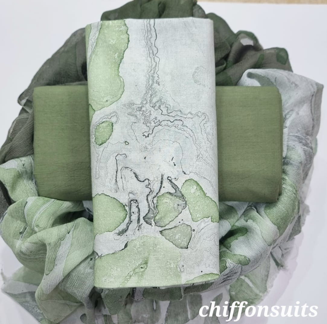 Premium Printed Cotton 3Pc Fabric Set