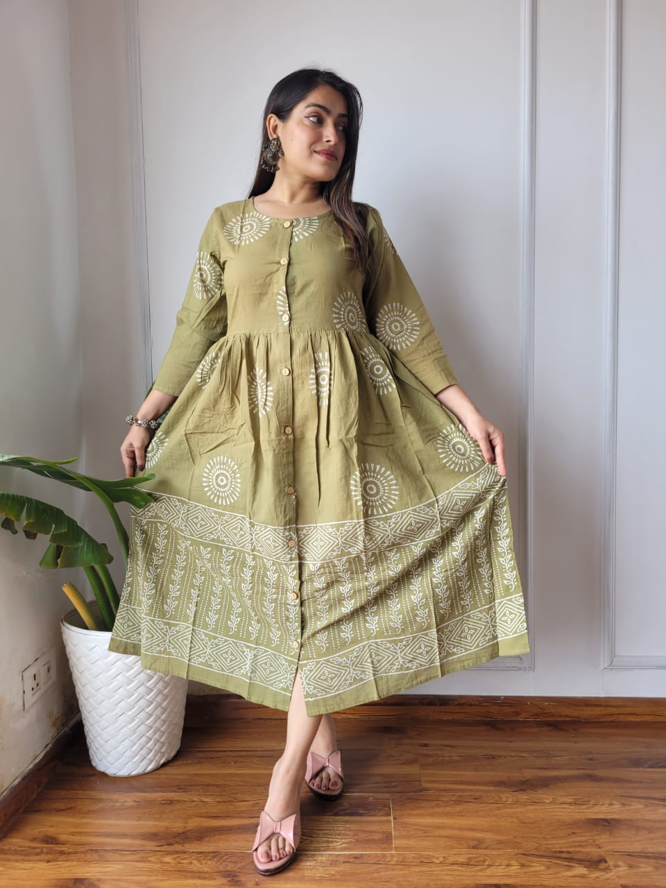 Exclusive Bagru Printed One Piece Dress