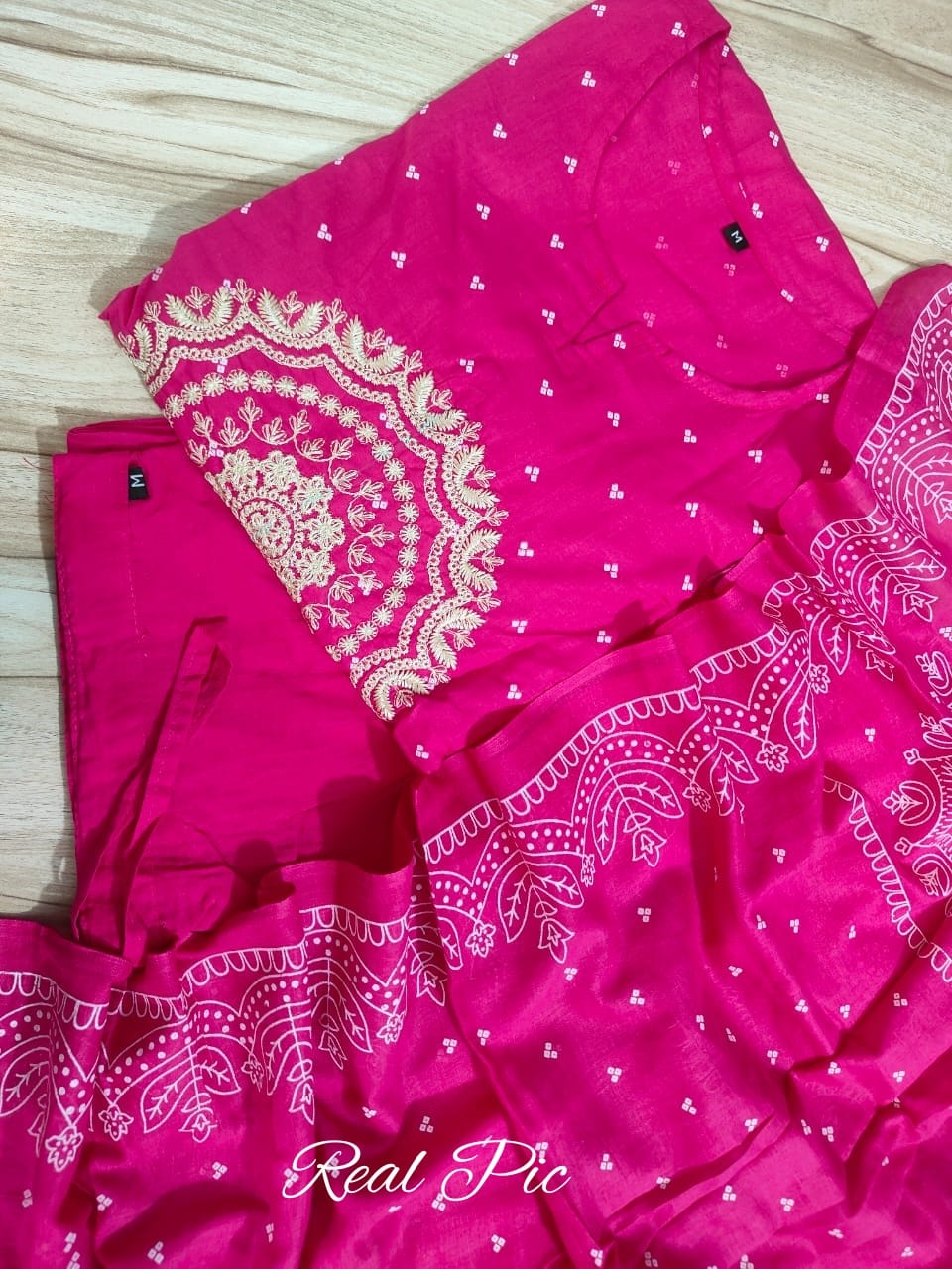 Trendy Cotton Embroidered  Suit 