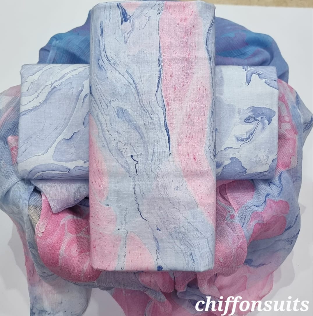 Premium Printed Cotton 3Pc Fabric Set