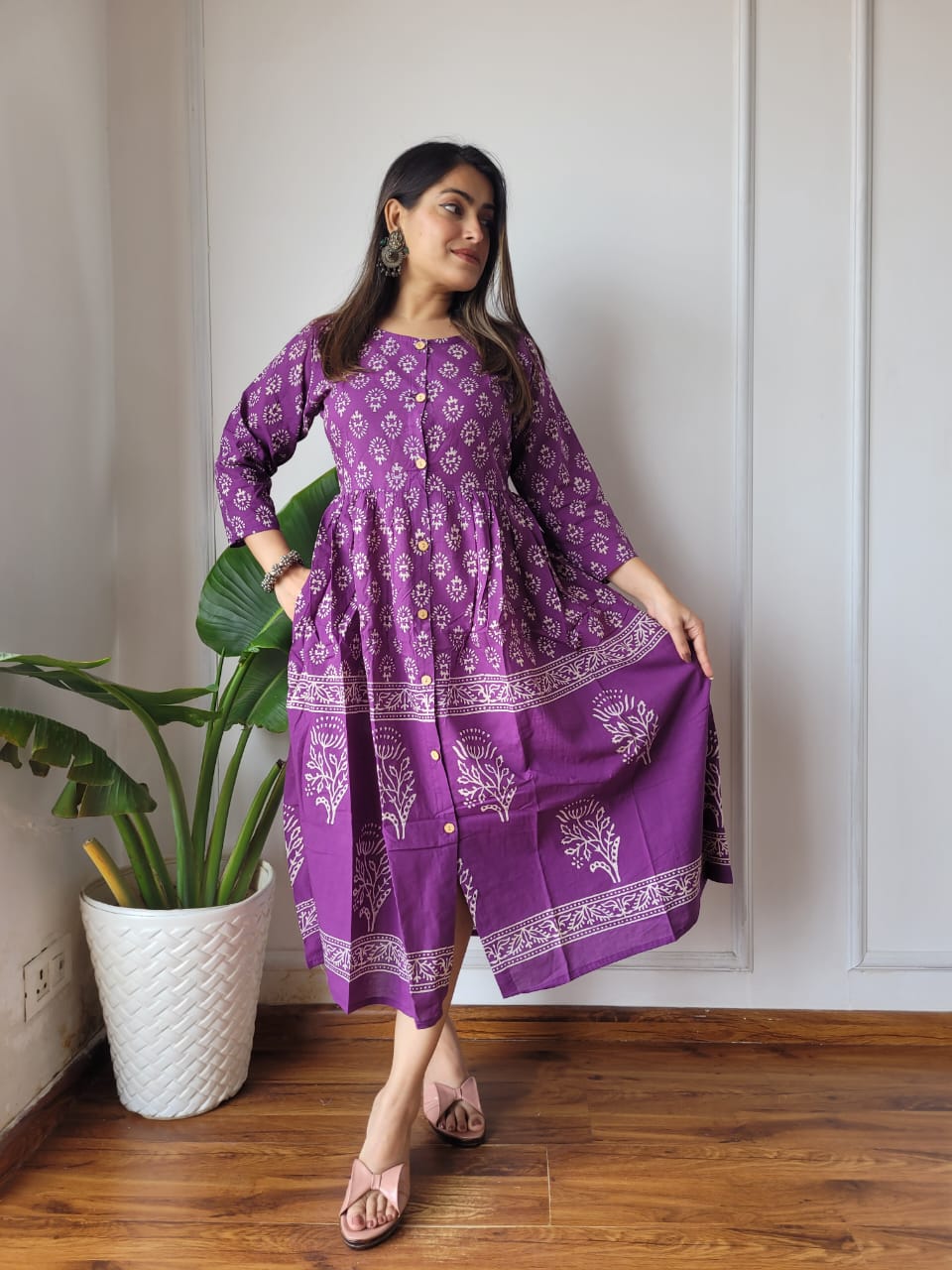 Exclusive Bagru Printed One Piece Dress