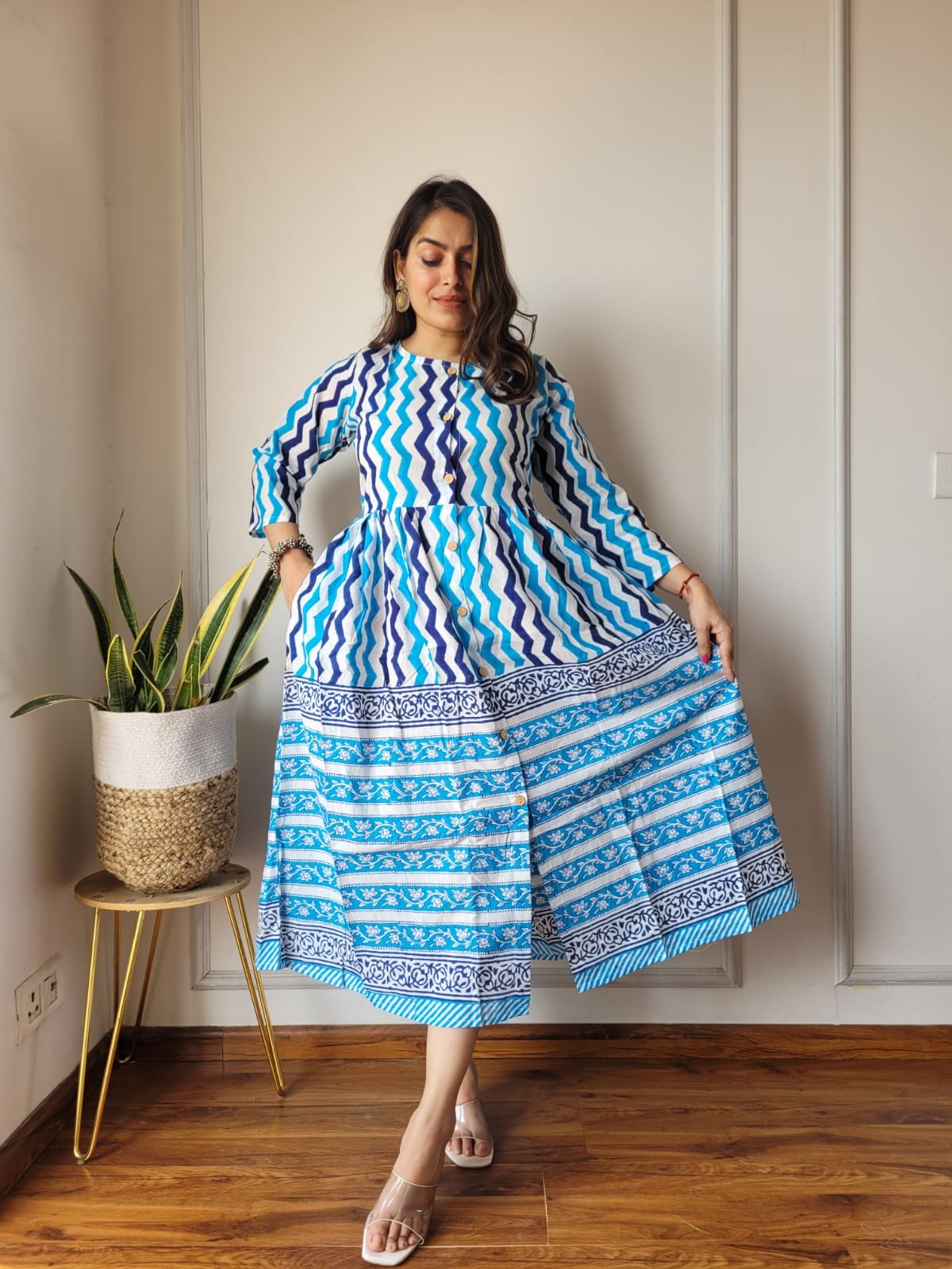 Exclusive Bagru Printed One Piece Dress