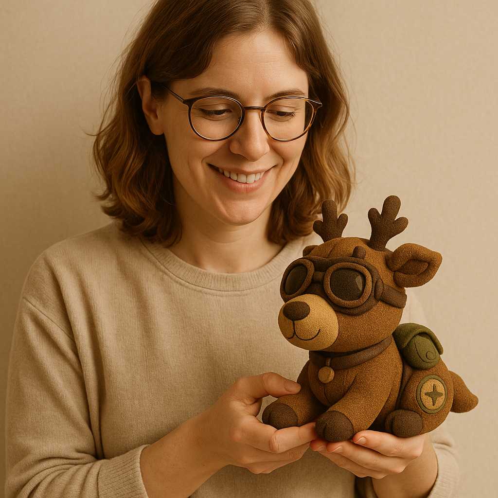 Plush Reindeer Toy with Goggles