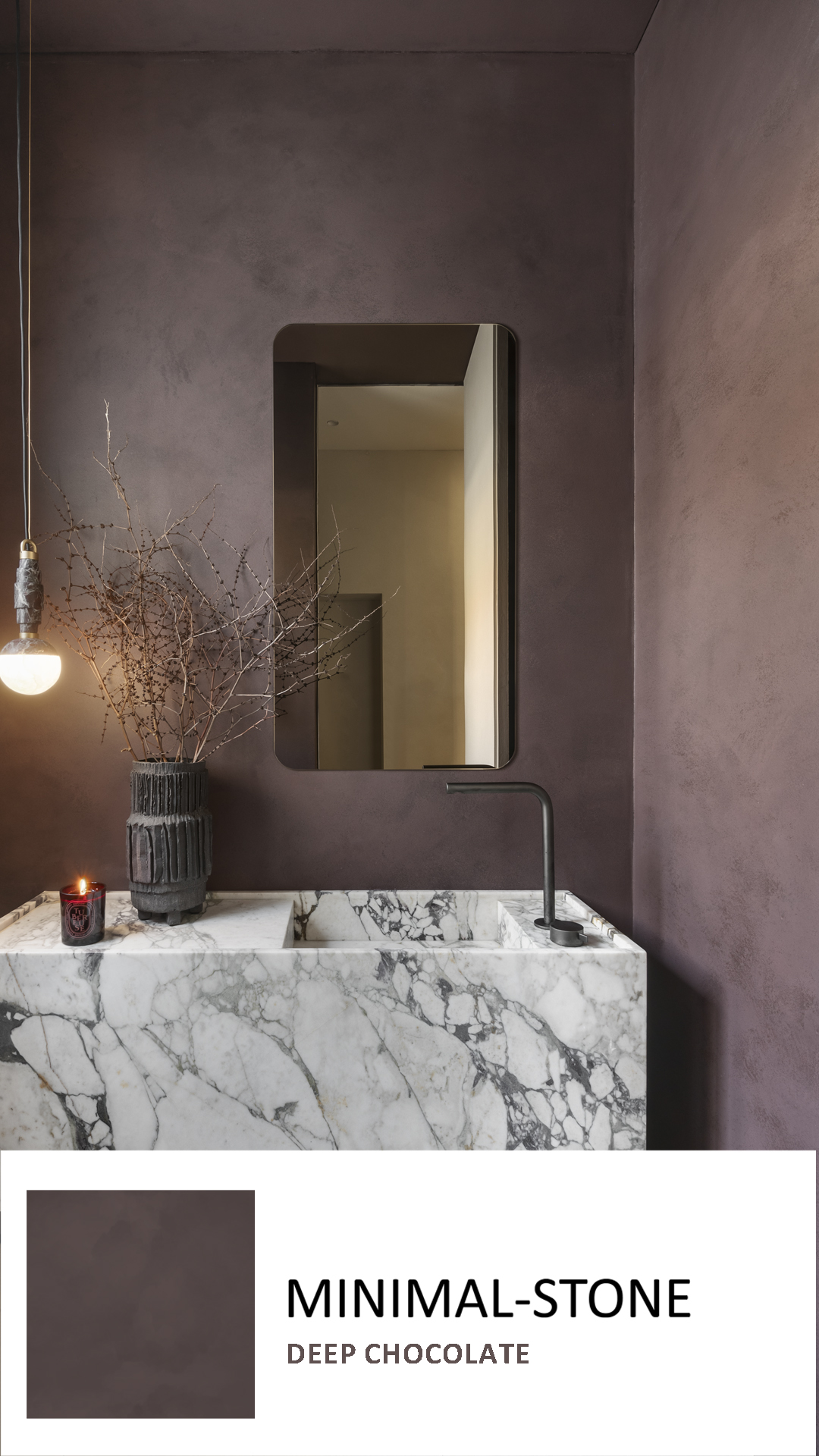Minimal-Stone Deep Chocolate Wall Finish