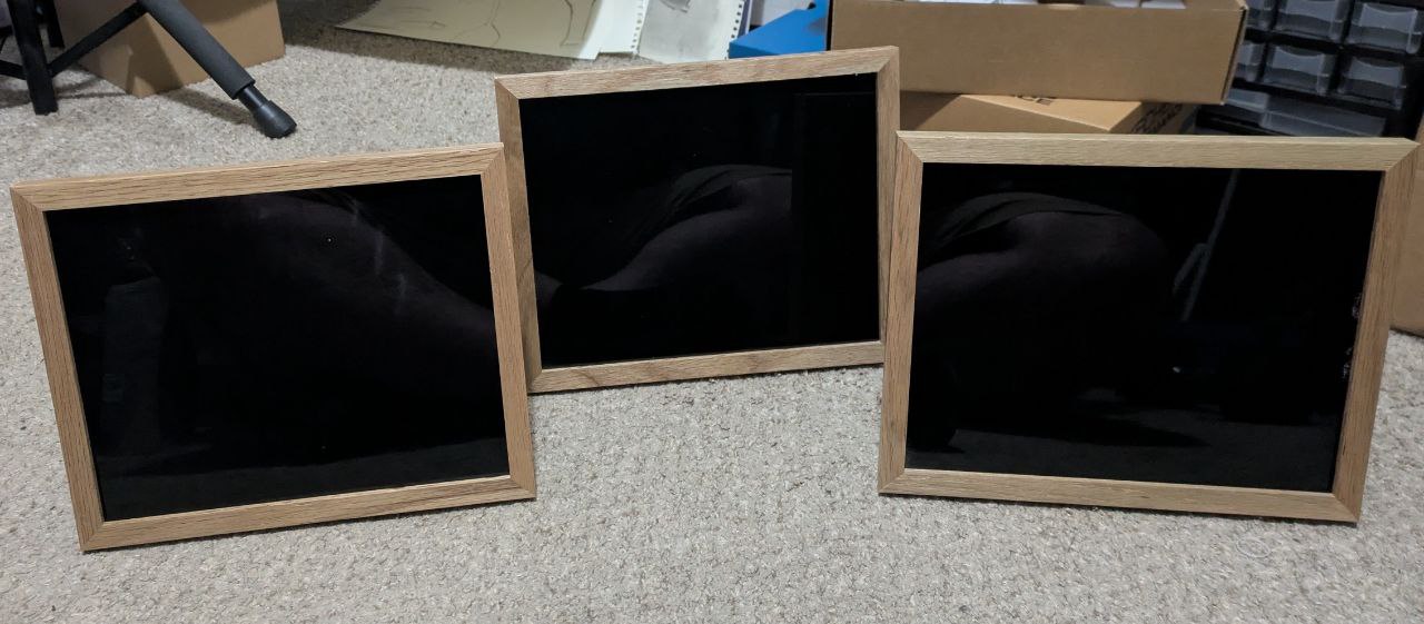 Wooden Framed Black Scrying Mirrors