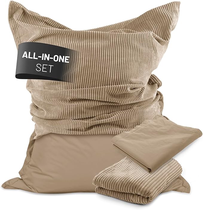 Lumaland Sitzsack Classic XXL Cord All-in-One Set