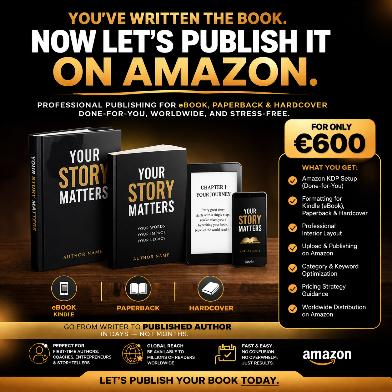 TURN YOUR MANUSCRIPT INTO A PUBLISHED BOOK — WITHOUT THE STRESS