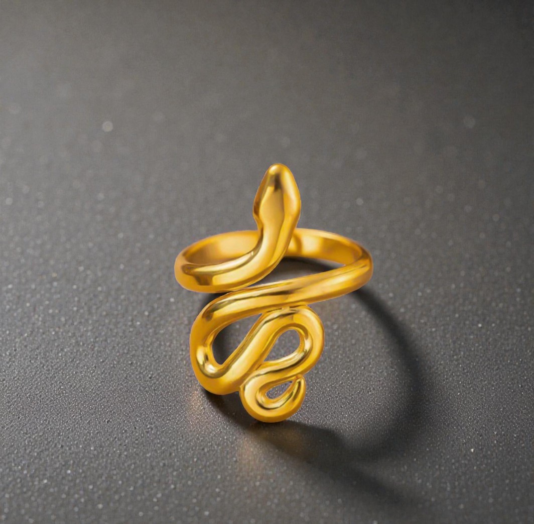 Gold-Plated Snake Ring