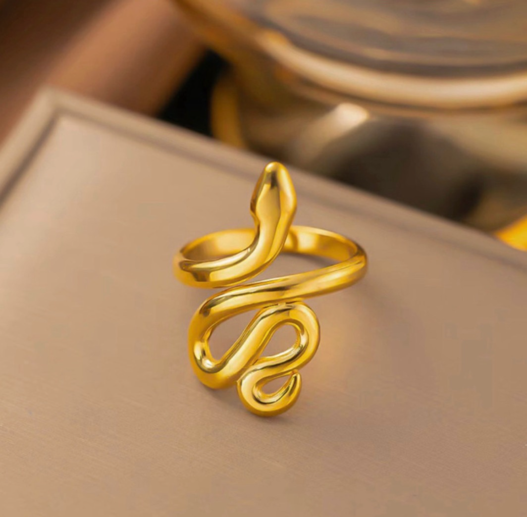 Gold-Plated Snake Ring