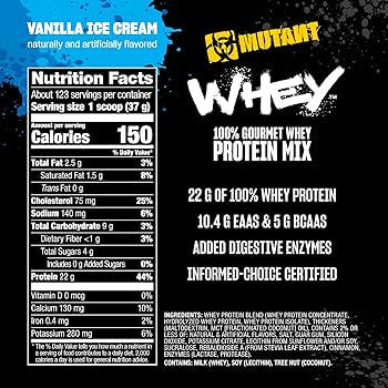 Proteina Mutant Whey Sabor Vainilla Ice Cream 2.27 kg(5lb)