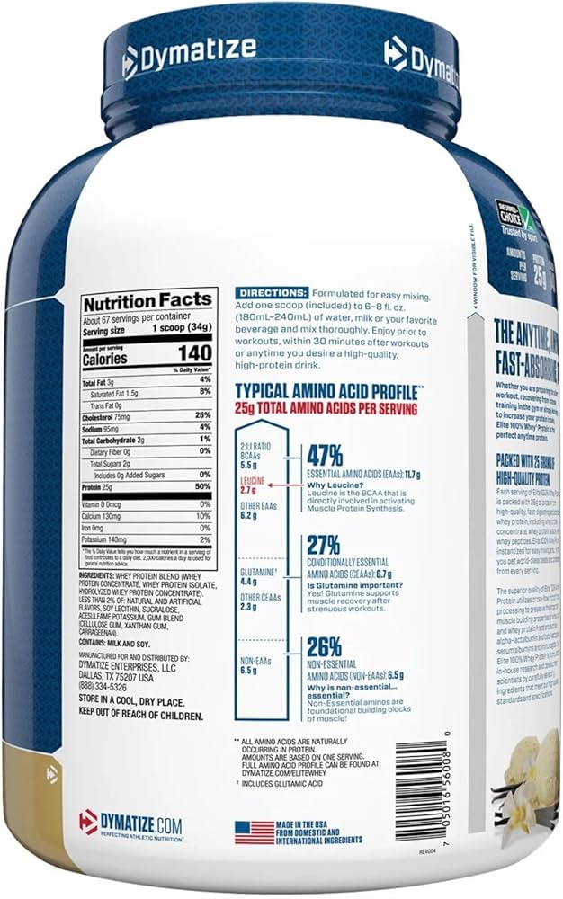 Proteína Dymatize Elite 100% Whey 5 lbs Vainilla Gourmet