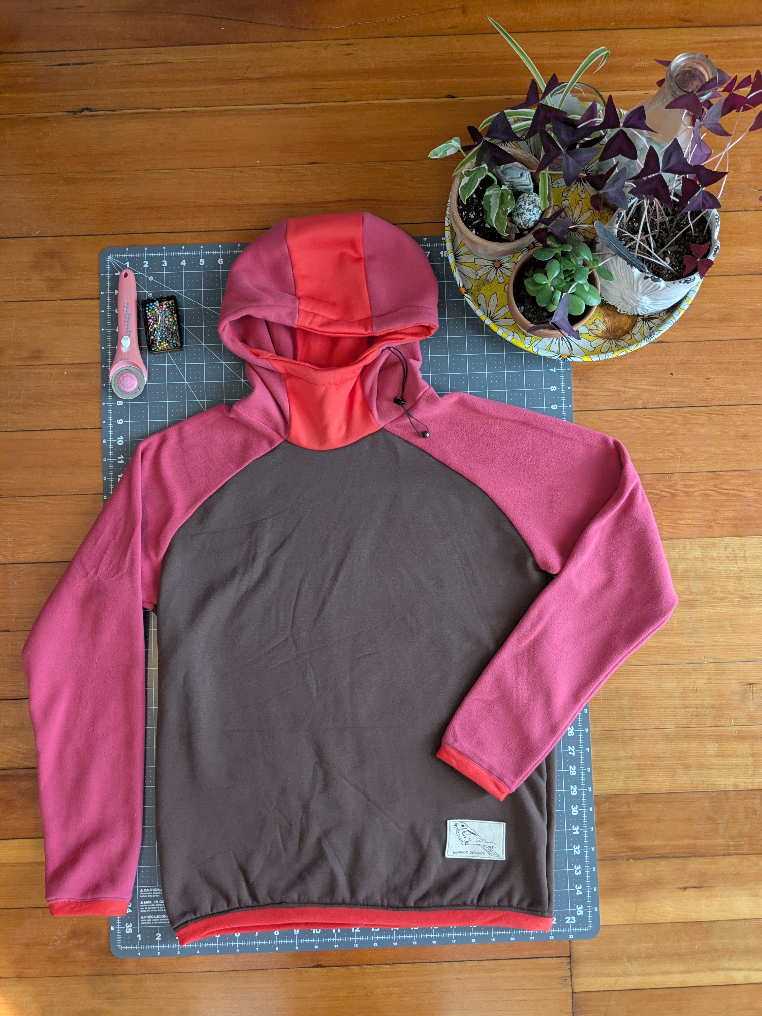 Raglan Hoodie Medium (Raspberry Patch)