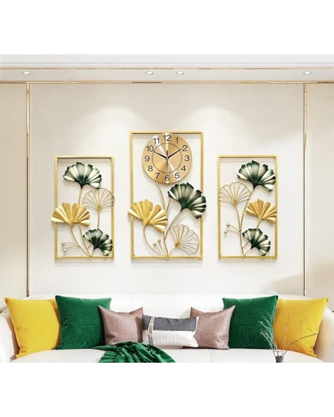 Nature Design Leaf Metal Wall Clock